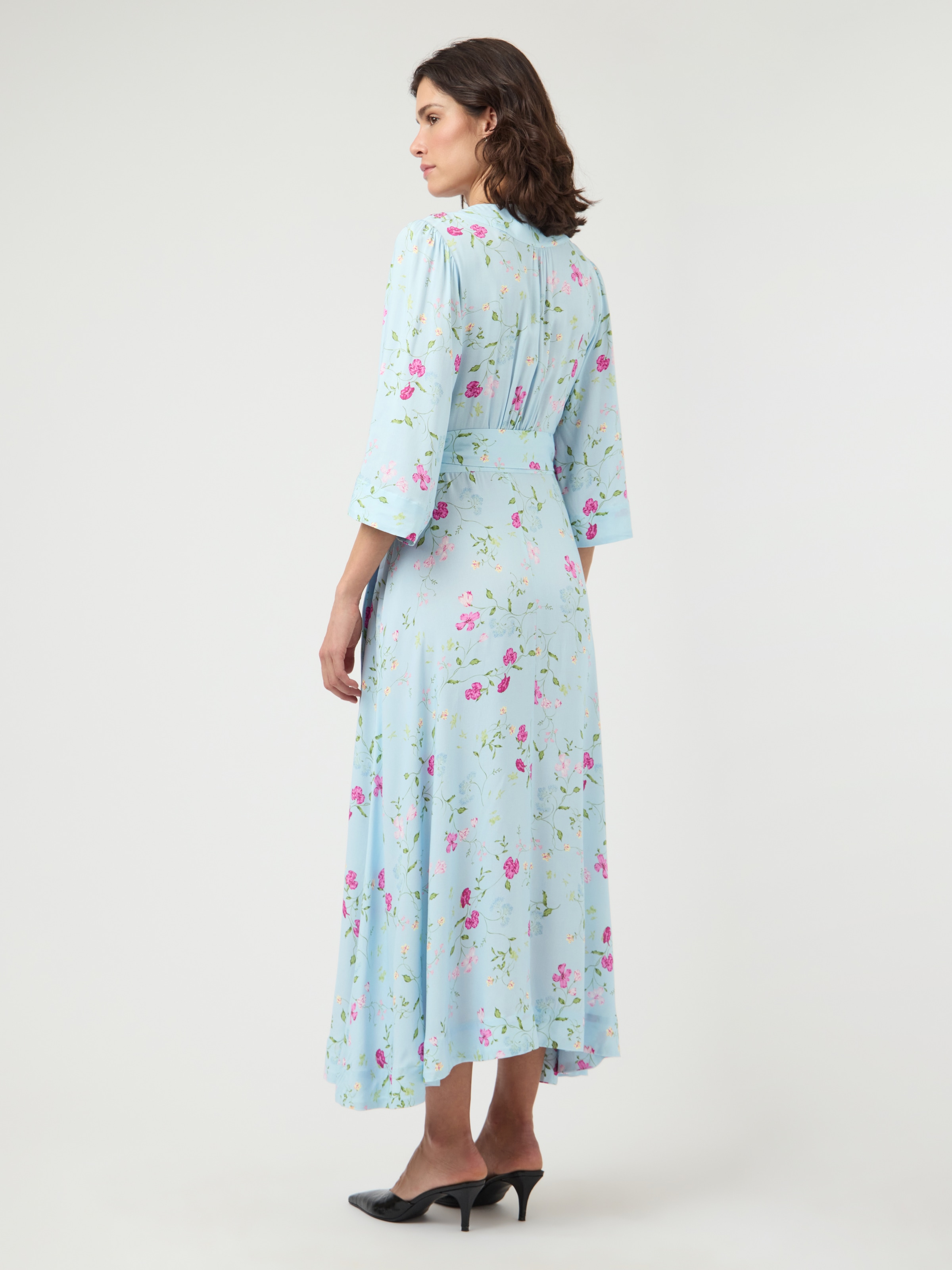 Y.A.S A-Linien-Kleid »YASSAVANNA 3/4 WRAP LONG DRESS S. NOOS« Sommerkleid aus Viskose mit Wickel-Optik