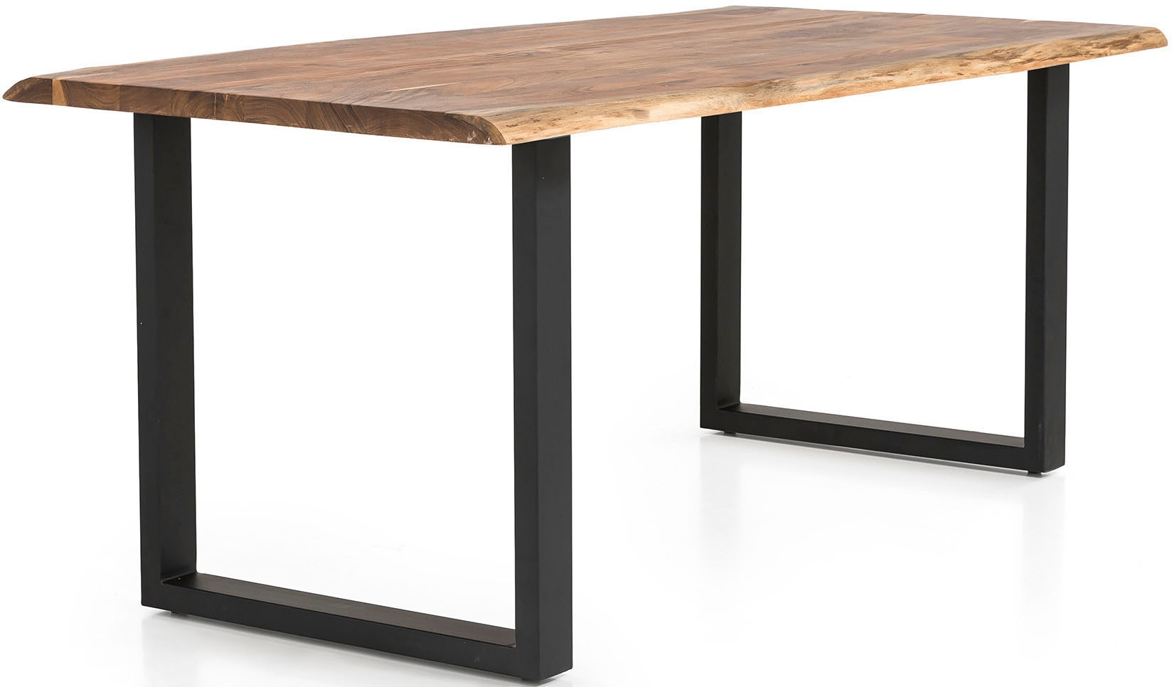 Esstisch SALESFEVER "Eleganter Tisch für gemütliche Mahlzeiten", schwarz (natur, schwarz, schwarz, natur), B:220cm H:76,5cm T:110cm, Akazienholz, Metall, Tische, Esstisch, Geölt und zweifach gewachstes Massivholz 3