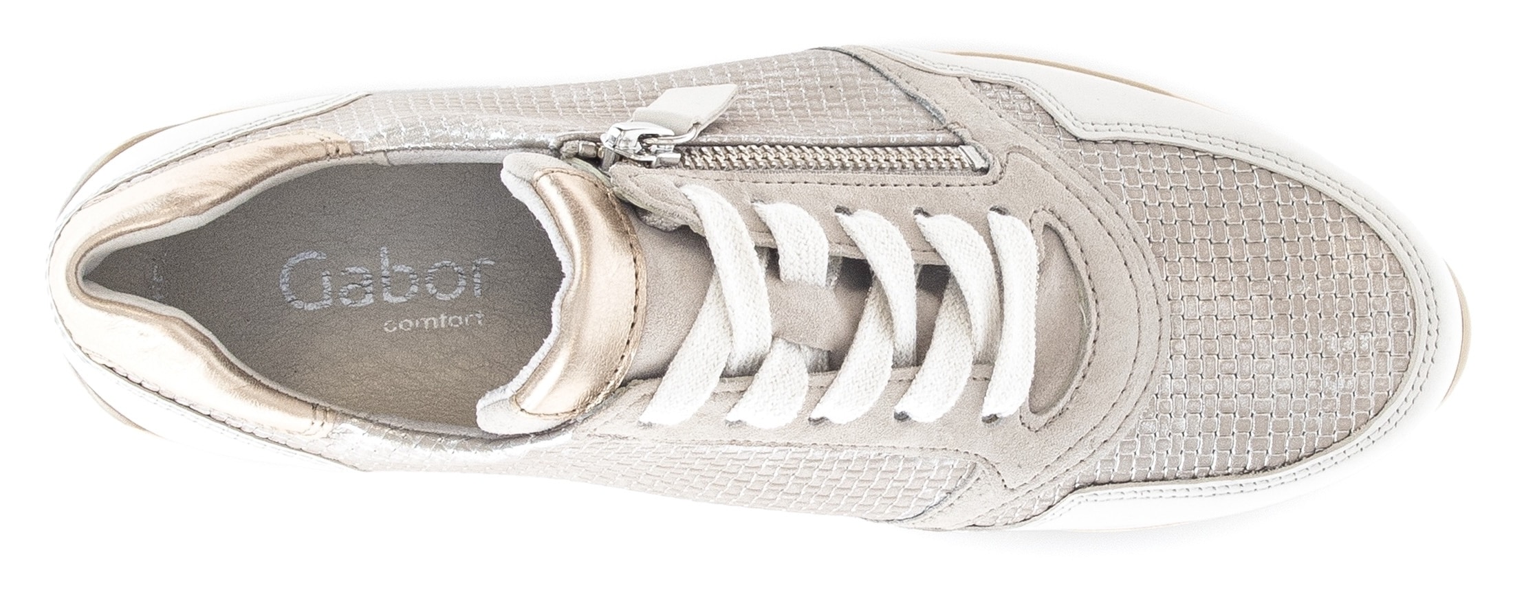 Gabor Keilsneaker »TURIN«, Freizeitschuh, Halbschuh, Schnürschuh mit schönen Metallic-Details