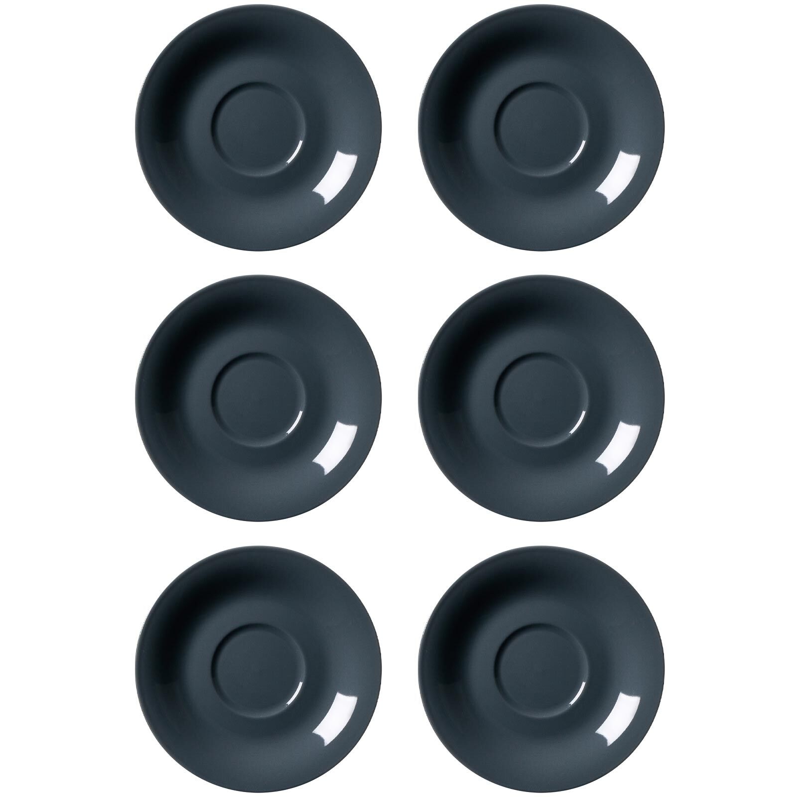 Untertasse RITZENHOFF & BREKER "Jumbountertassen Doppio ø 17 cm 6er Set", grau (anthrazit), Speiseteller