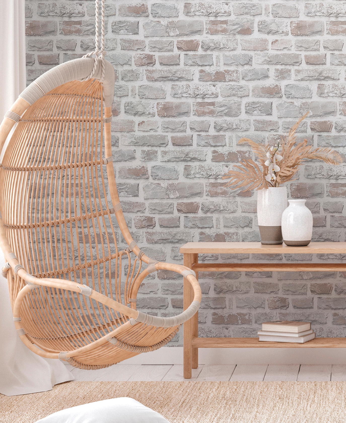 A.S. Création Vliestapete »Natural Living Tapete Stein«, matt-gemustert-neutral, Tapete Steinoptik Vlies Vlies Wand Tapeten Wohnzimmer Schlafzimmer