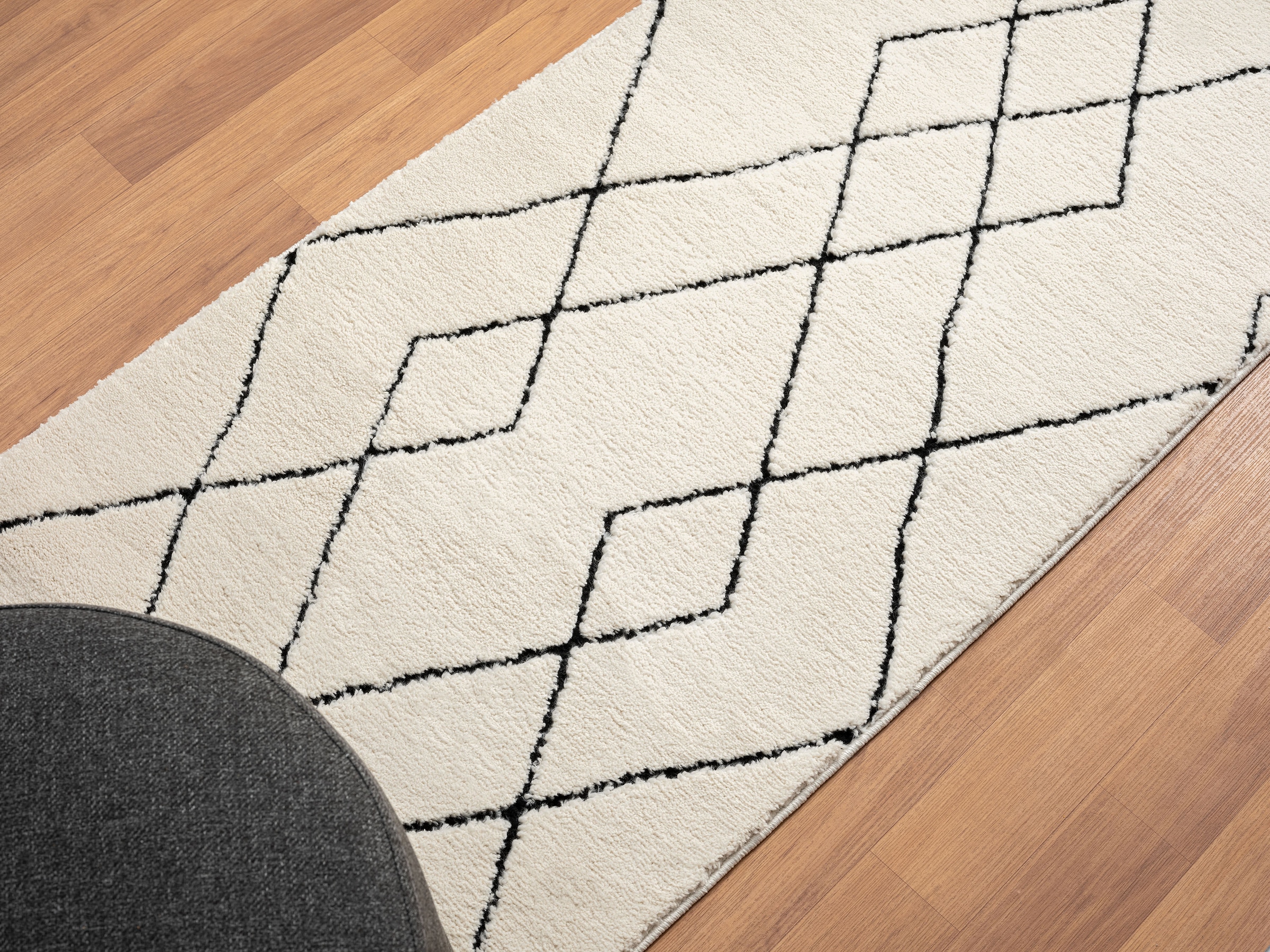 Myflair Möbel & Accessoires Hochflor-Läufer »Moroccan Design«, rechteckig, 24 mm Höhe, modern, marokkanisches Design, Rauten Muster, weich durch Hochflor