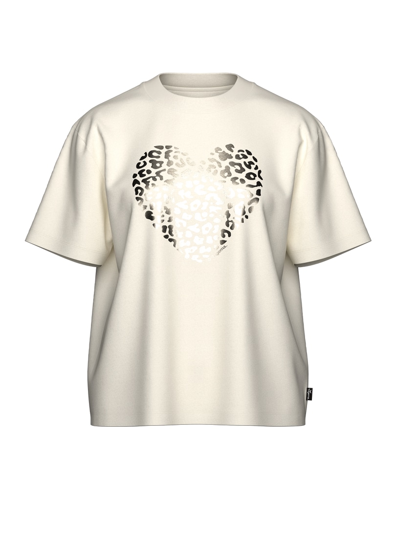Trigema T-Shirt »TRIGEMA T-Shirt mit goldenem Leo-Herz-Print«, (1 tlg.)