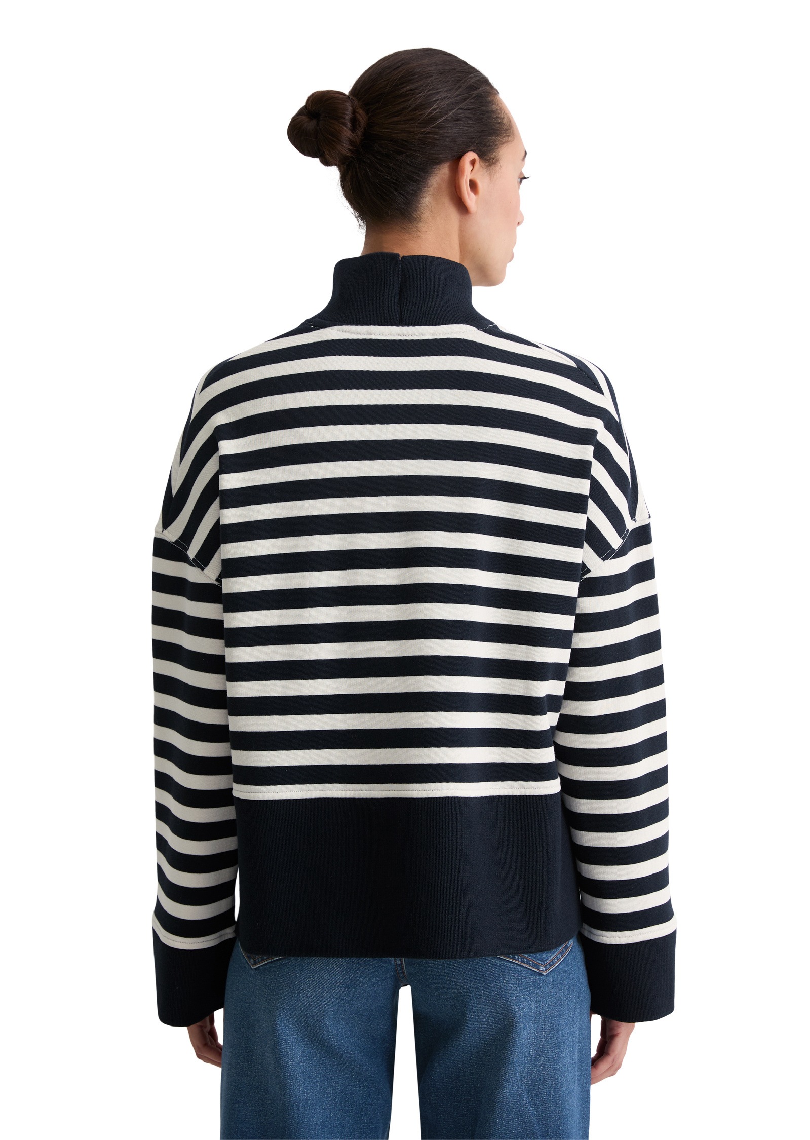 Marc O'Polo Sweatshirt »mit breitem Rippstrick-Bund«
