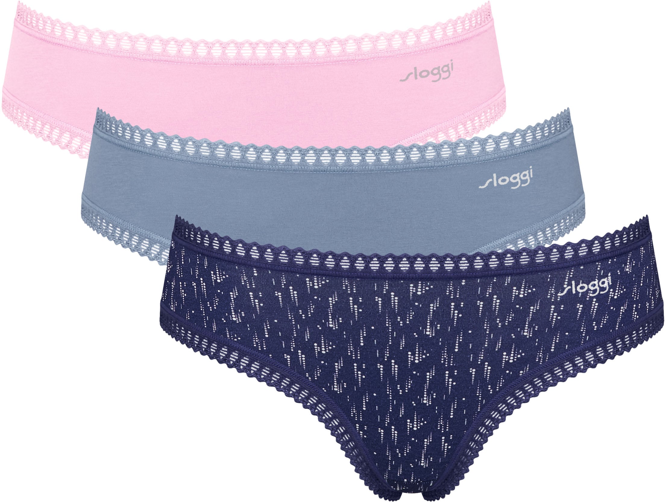 sloggi Hipster "GO Crush", (3er Pack), Spitze, elastisch, weich, Multipack, günstig online kaufen