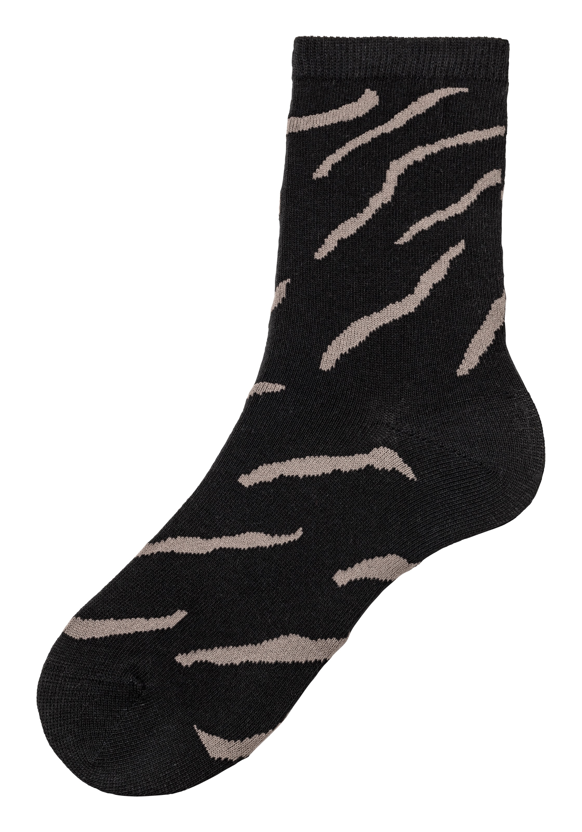 LASCANA Basicsocken, (Set, 4 Paar), uni und mit animal Design