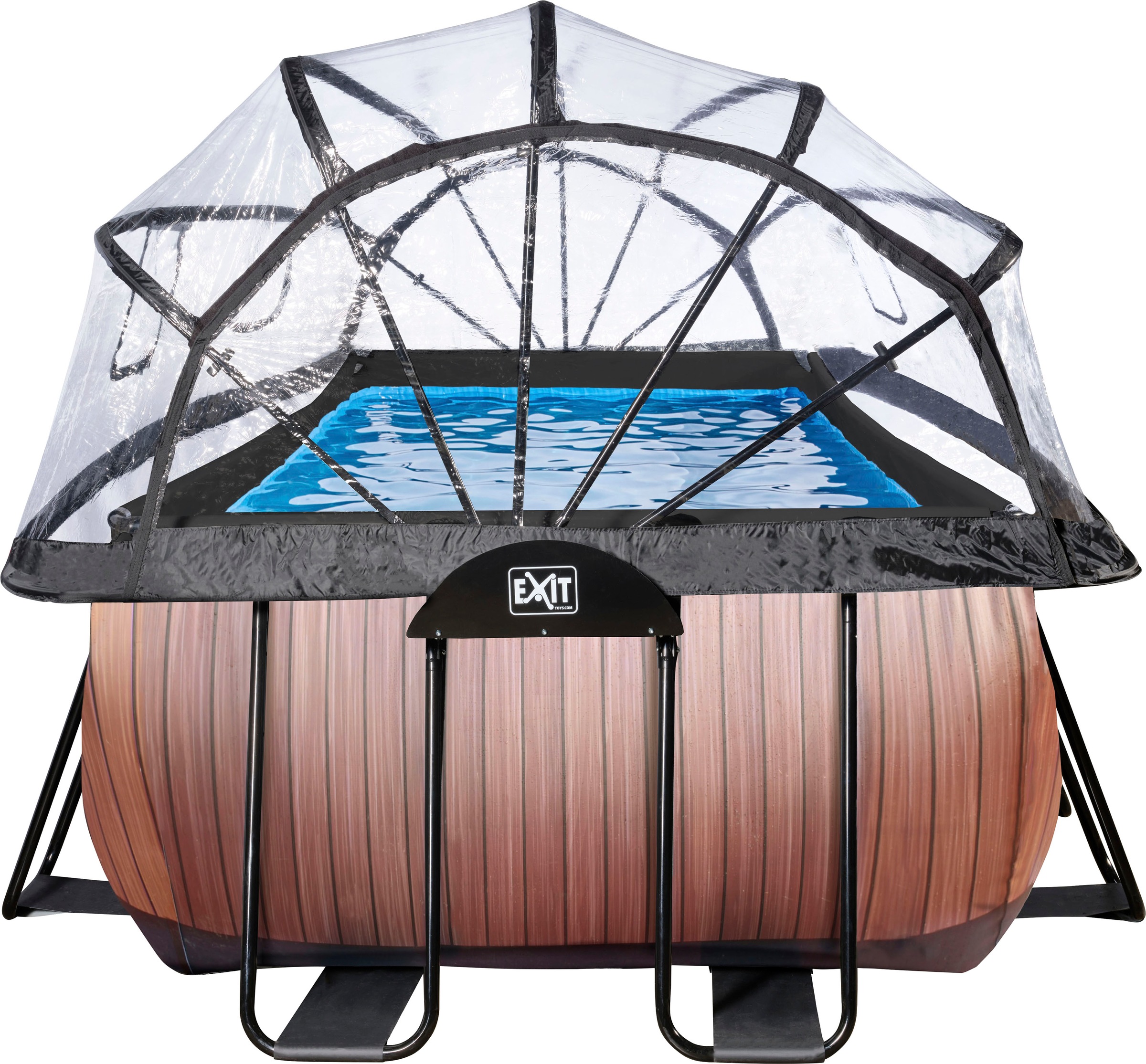EXIT Framepool »inkl. multifunktionaler Poolabdeckung«, (Set, 4 tlg.), BxLxH: 200x400x122 cm, mit Sandfilteranlage und Sicherheitsleiter