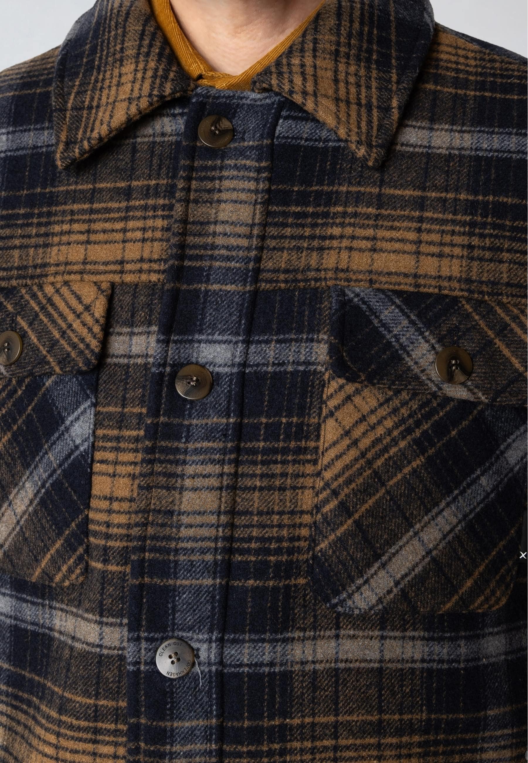 Clean Cut Copenhagen Allwetterjacke »Clean Cut Copenhagen Luke Check Wool Jacket«, (1 St.), ohne Kapuze