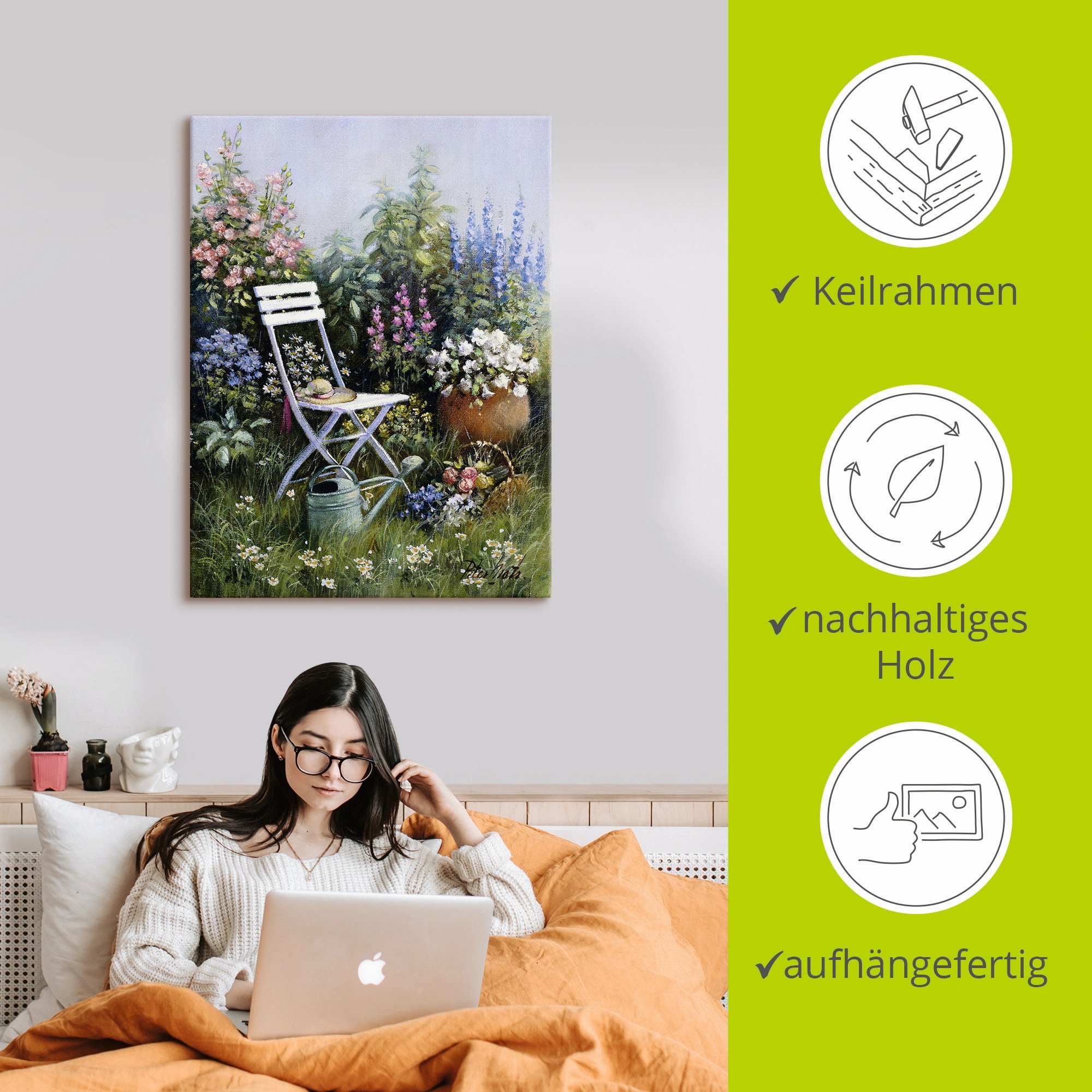 Artland Wandbild »Unvergesslich«, Garten, (1 St.), als Leinwandbild, Poster, Wandaufkleber in verschied. Größen