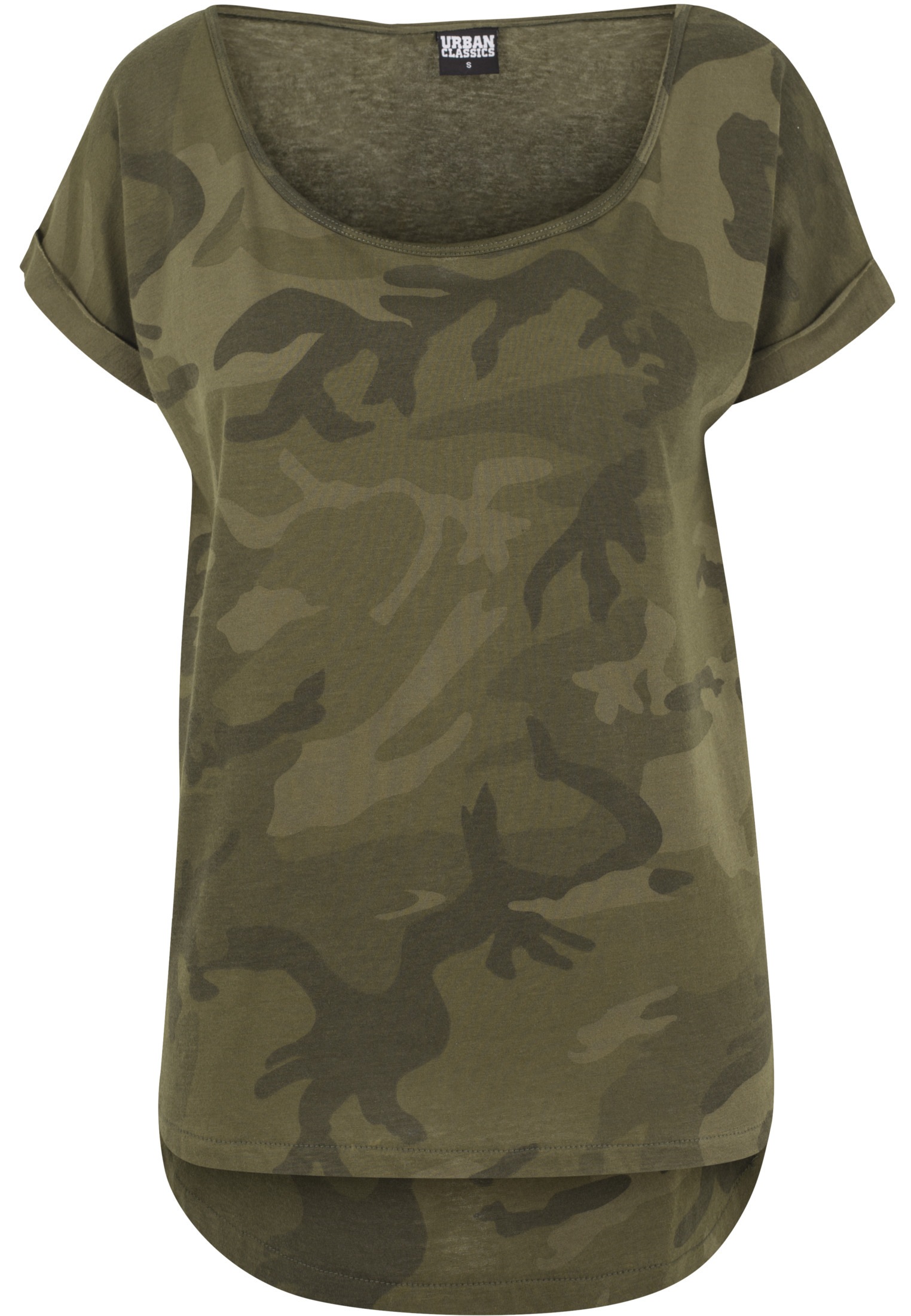 Ladies Camo Back Shaped Tee