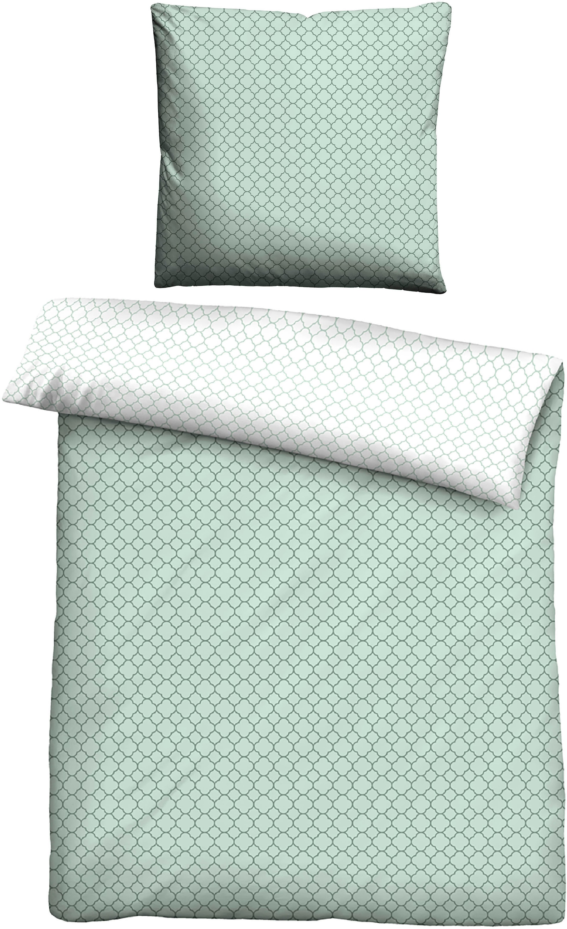 Biberna "Combinate in Gr. 135x200, 155x220 oder 200x200 cm" 3 Stk. Bettwäsche aus Baumwolle, zeitlose Bettwäsche mit Wendeoptik