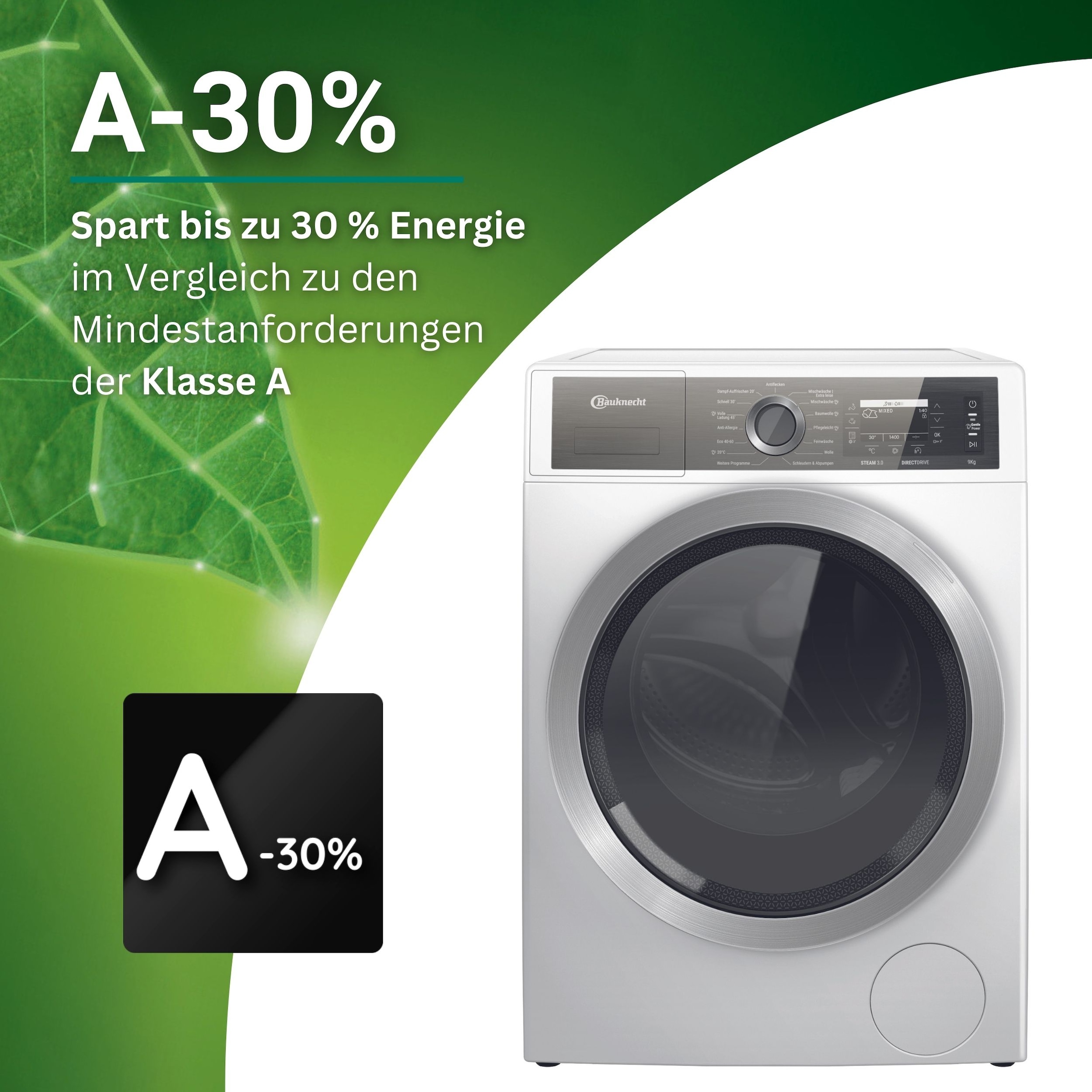 BAUKNECHT Waschmaschine »B7 99 SILENCE DE«, 9 kg, 1400 U/min