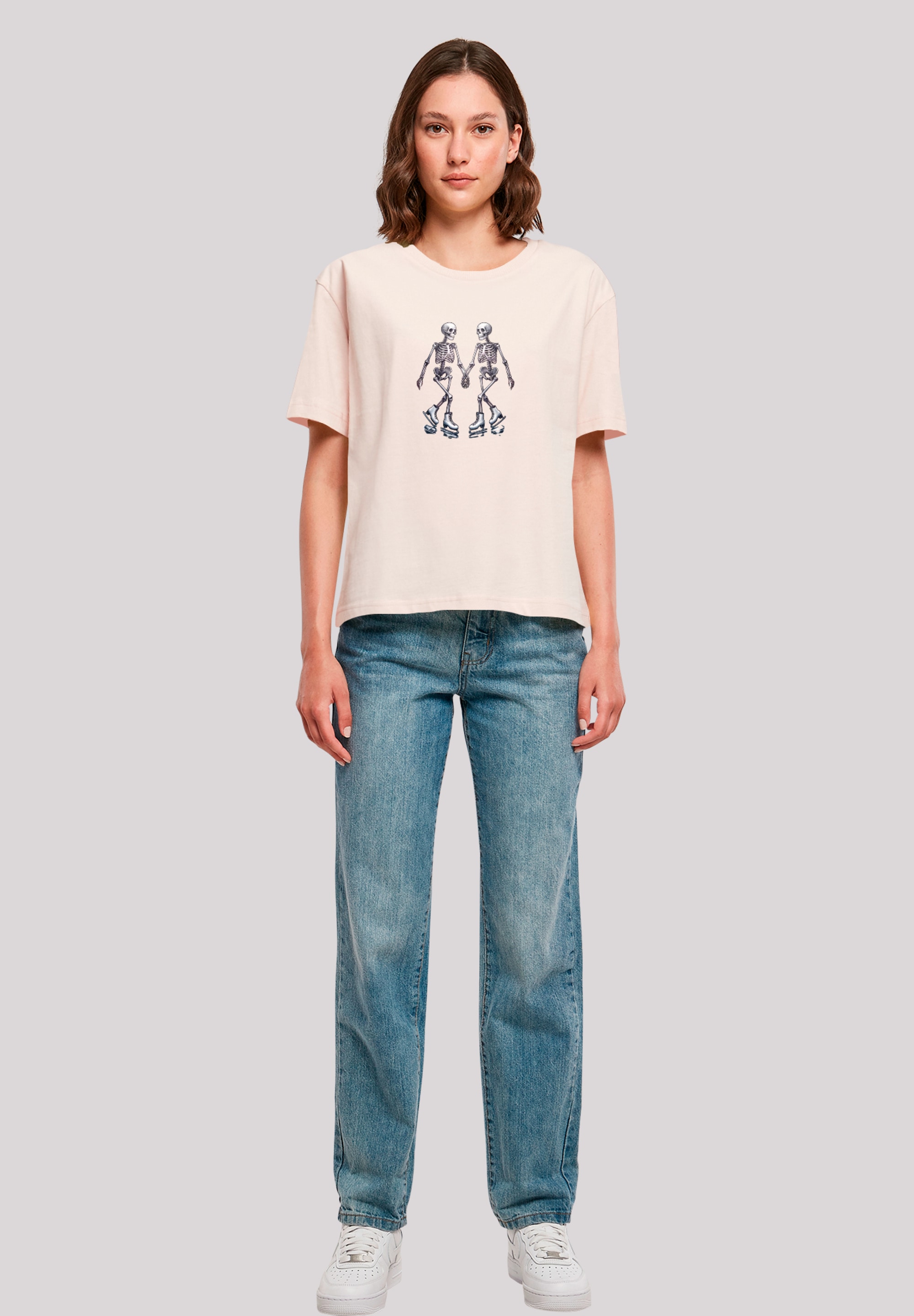 F4NT4STIC T-Shirt »Skelettpaar Eislaufen Valentinstagsgeschenk« Premium Qualität