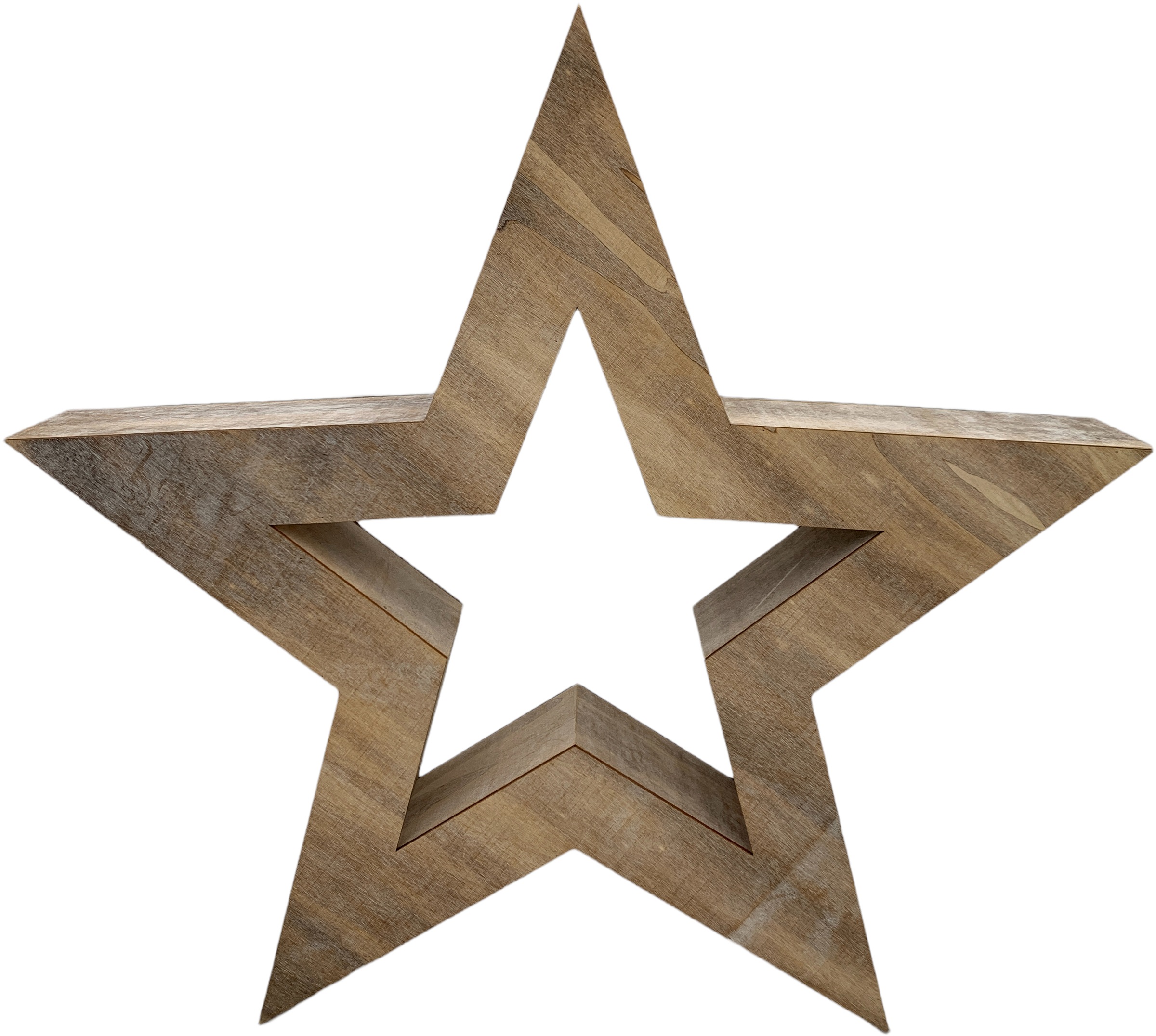 LED-Dekostern 'Willow Star' – 35 Cm, 15 Warmweiße LEDs, Mit Timer, Aus Holz/Metall, Batteriebetrieben