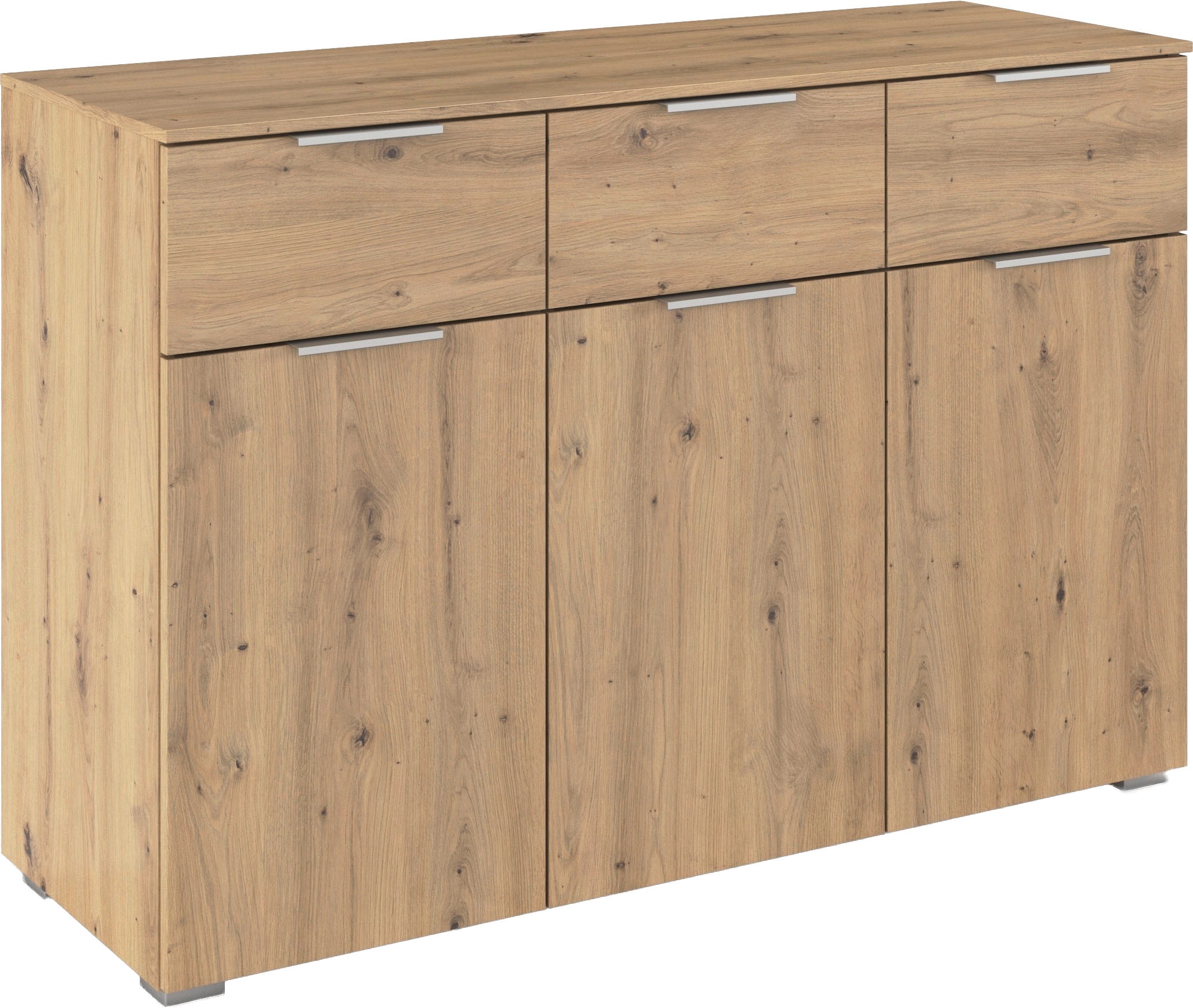 OTTO home Kombikommode "Kommode Sideboard Schubladenkommode Schlafzimmerkommode CORTONA" Breite 120 cm inkl. SOFT-CLOSE-FUNKTION, mit moderner Dekor-Front, mit 3 Schubladen und 3 verstellbaren Einlegeboden MADE IN GERMANY
