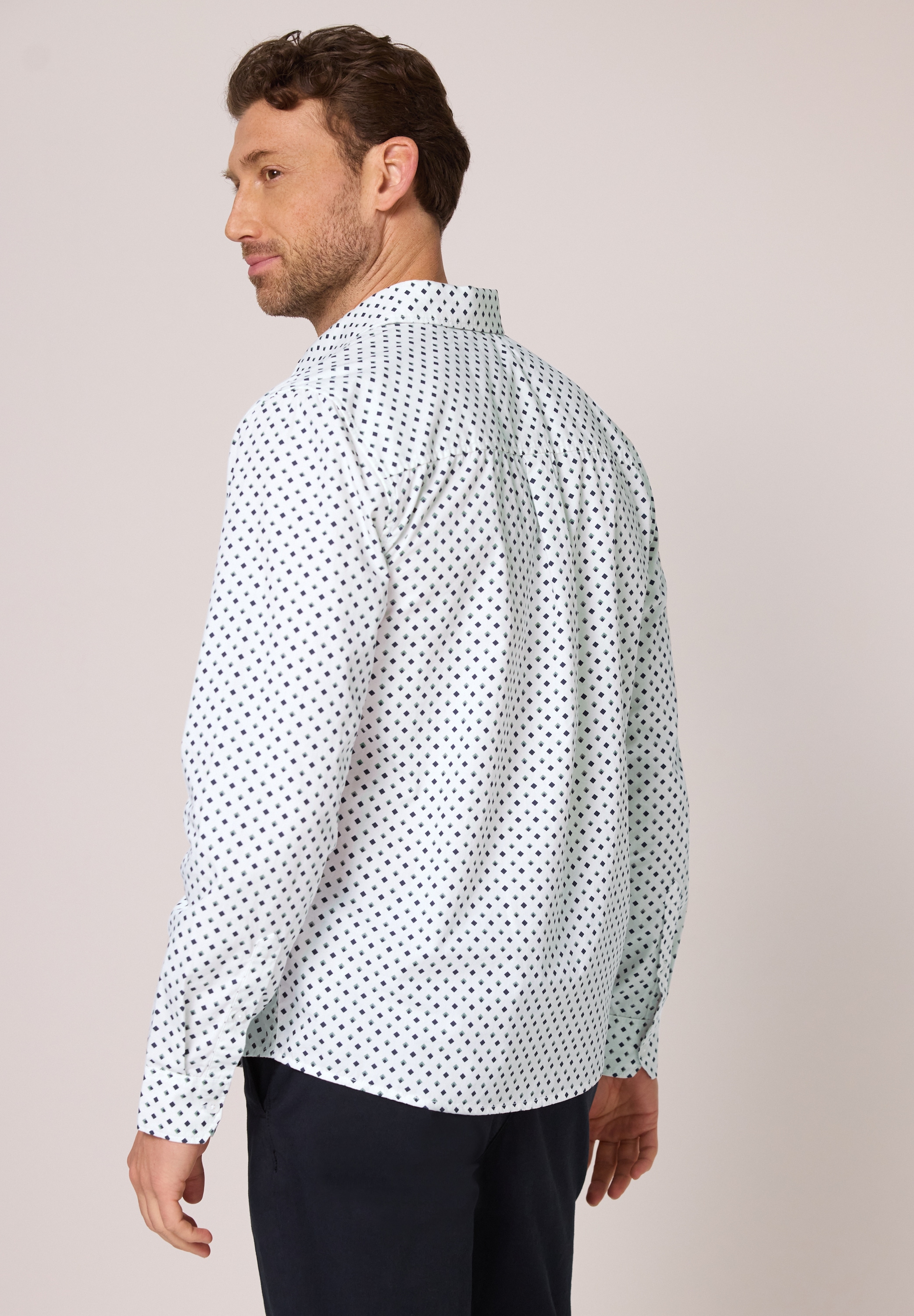 STREET ONE MEN Langarmhemd aus reiner Baumwolle