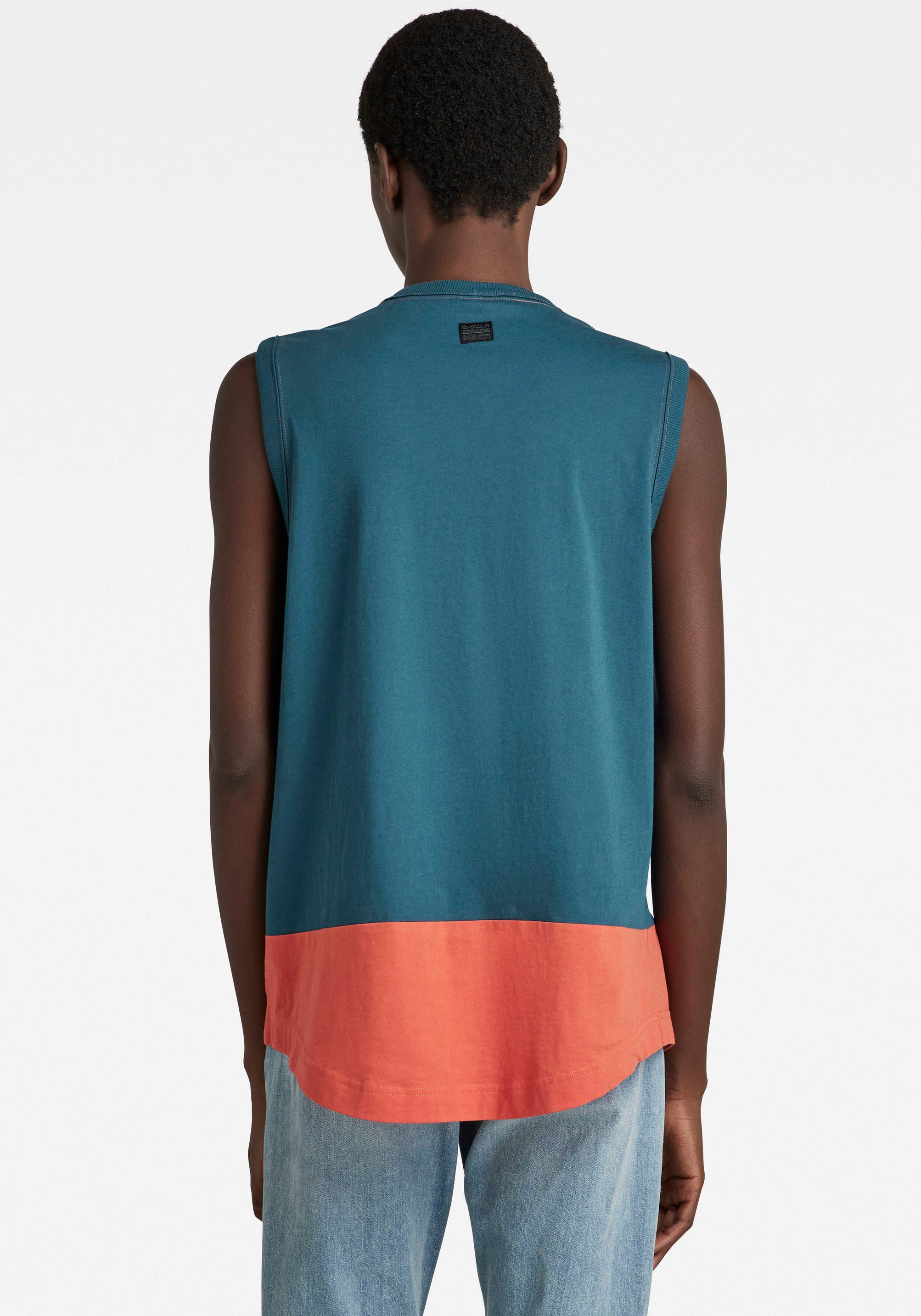 G-Star RAW T-Shirt »T-Shirt Lash color block tank to«, mti Logo Grafikdruck vorne