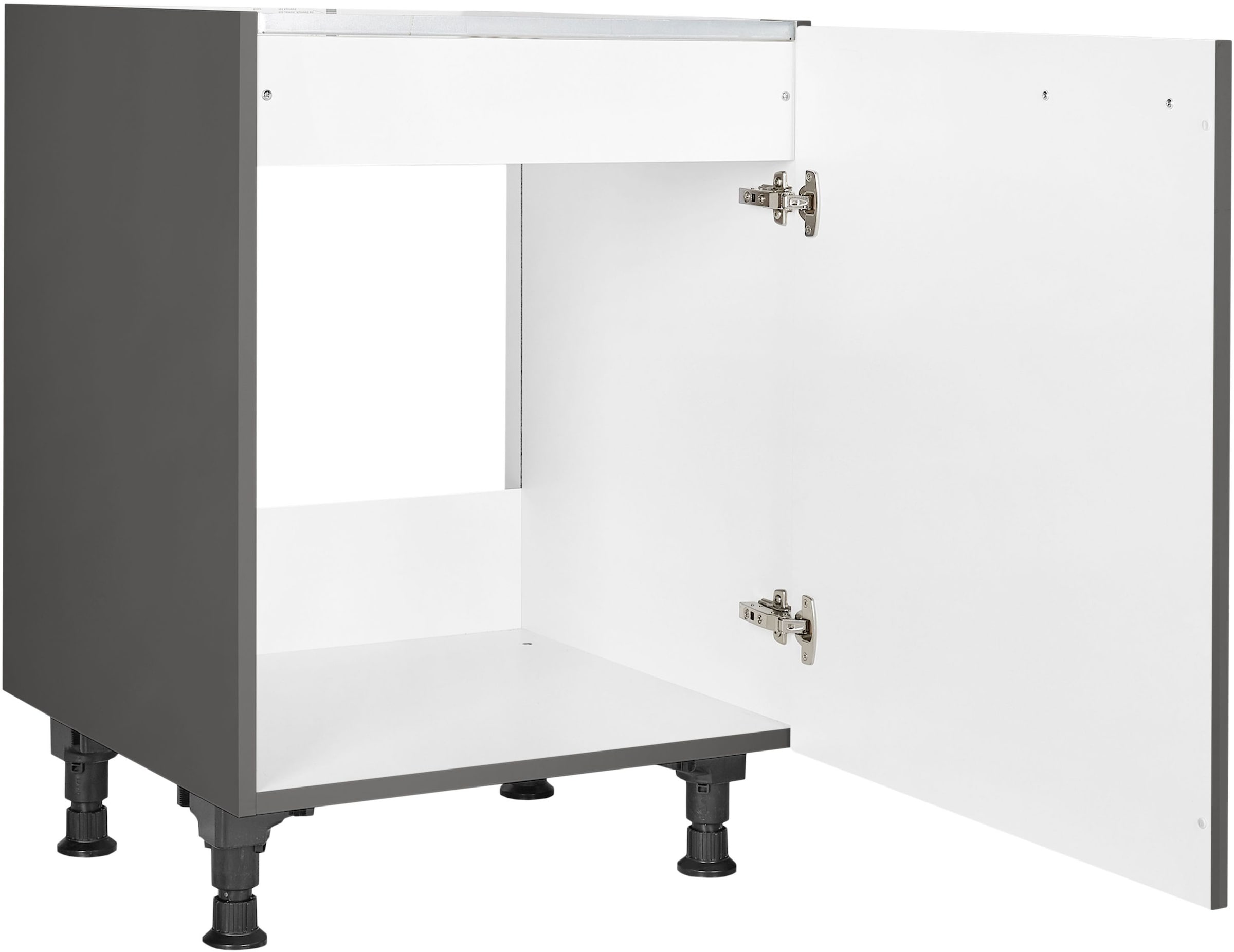 nobilia® Spülenschrank »"Flash", Ausrichtung wählbar, vormontiert, in den Breiten«, 45 und 60 cm, mit höhenverstellbaren Sockelfüßen