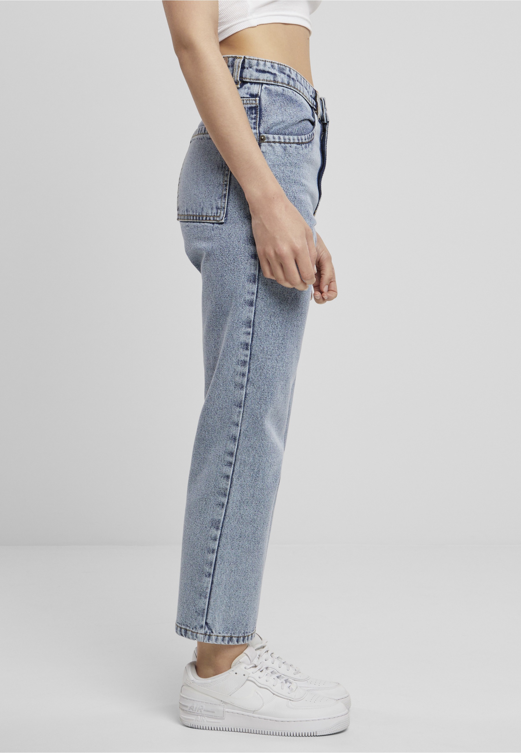 URBAN CLASSICS Bequeme Jeans »Urban Classics Damen Ladies Cropped Straight Leg Denim Pants«