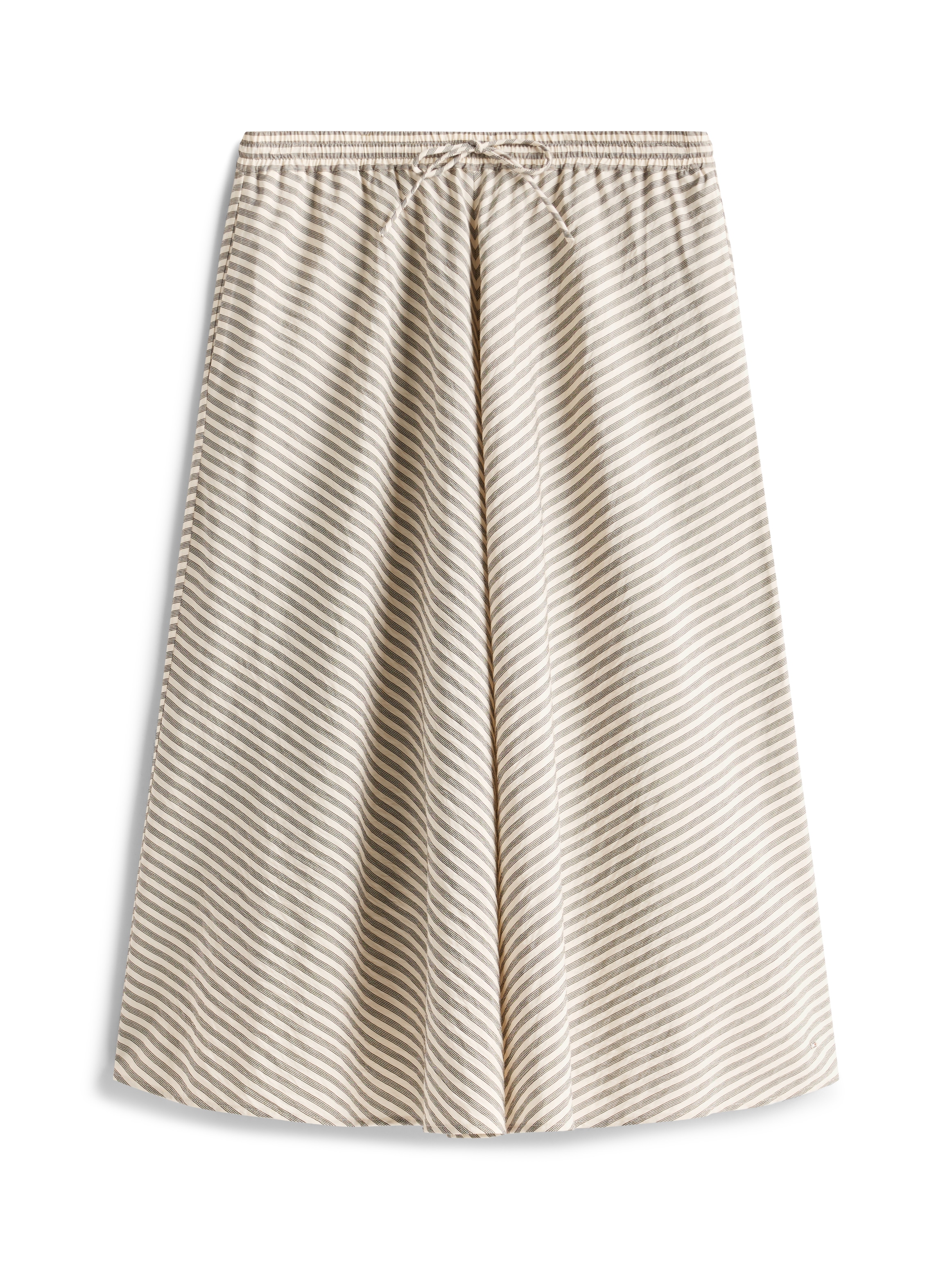 Tommy Hilfiger A-Linien-Rock »CRINKLE VISCOSE MIX MIDI SKIRT«, mit Streifenmuster, mit Tunnelzug am Bund