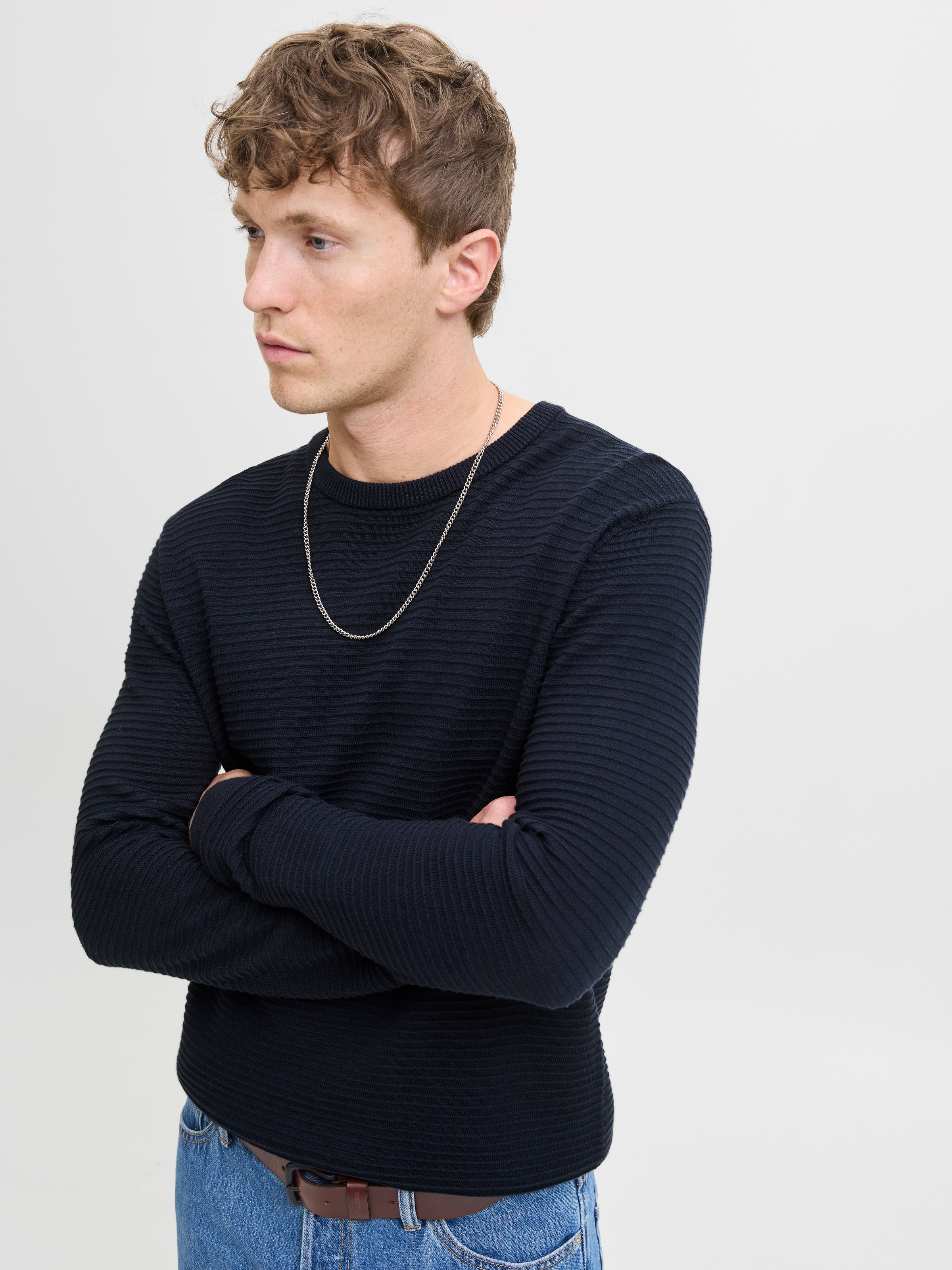 Jack & Jones Rundhalspullover "JJOTTO KNIT CREW NECK AW25" günstig online kaufen