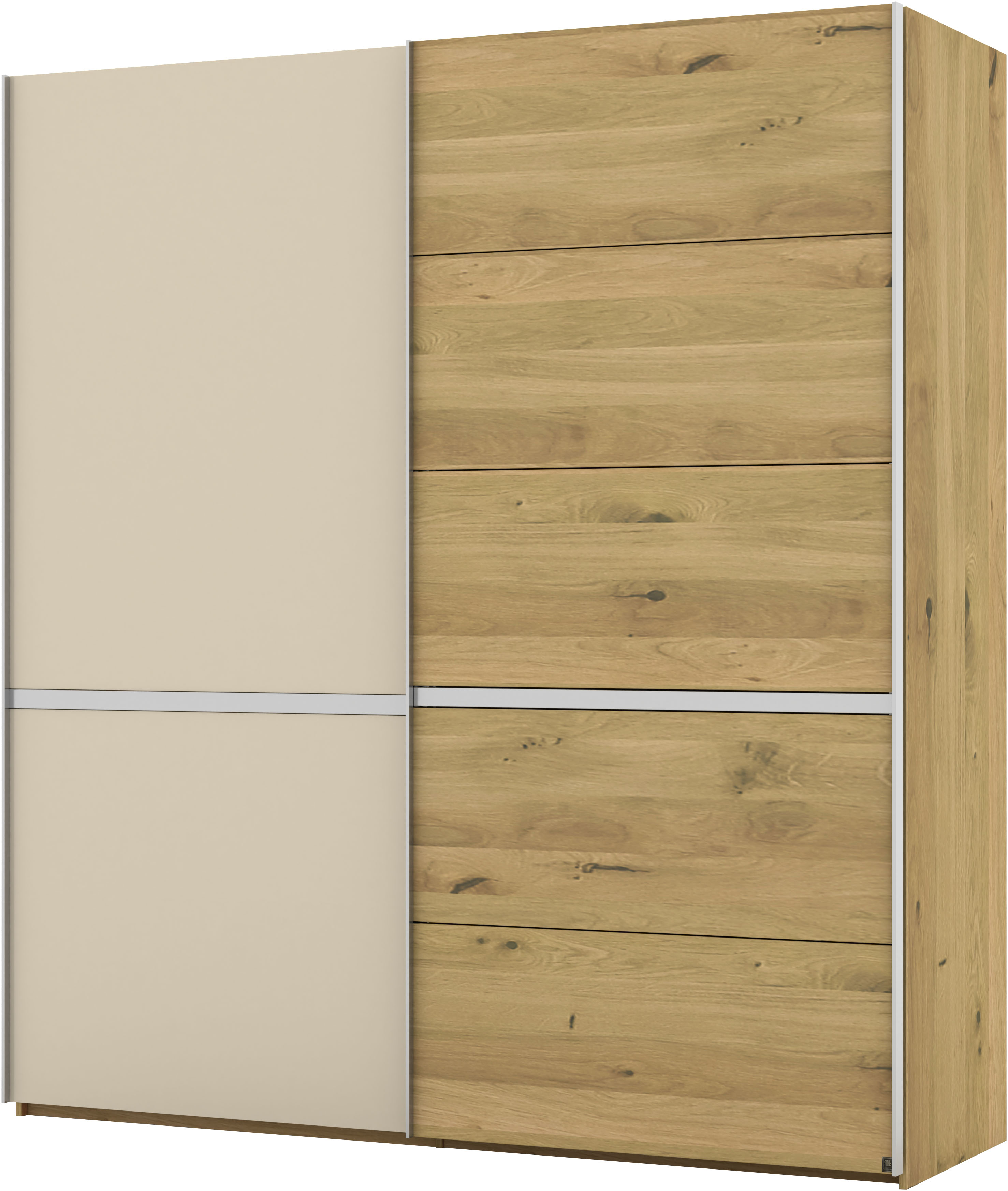 Thumbnail - Musterring Schwebetürenschrank "Savona, Kleiderschrank, Schrank, Garderobe, mit Schiebetüren" Teilmassiv Bianco-Eiche, m...