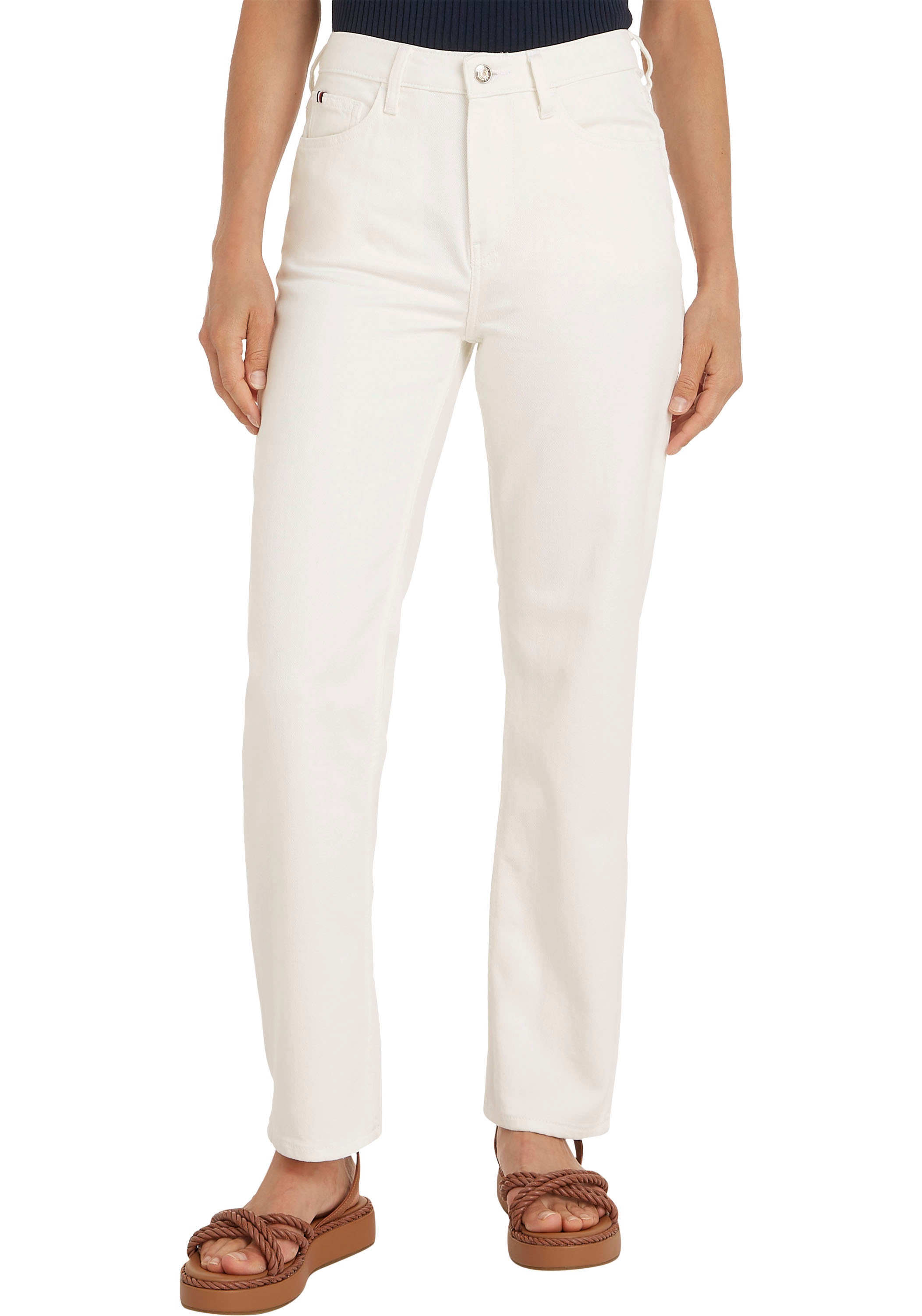 Tommy Hilfiger Straight-Jeans, mit Leder-Brandlabel kaufen