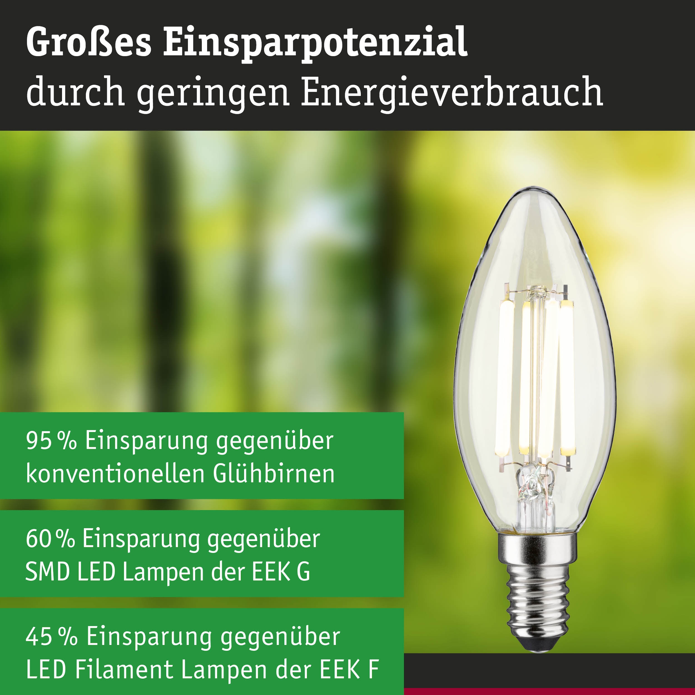 Paulmann LED-Leuchtmittel »Efficient-Line Kerze 840lm 4W 4000K klar 230V« E14 1 Stk. Neutralweiß