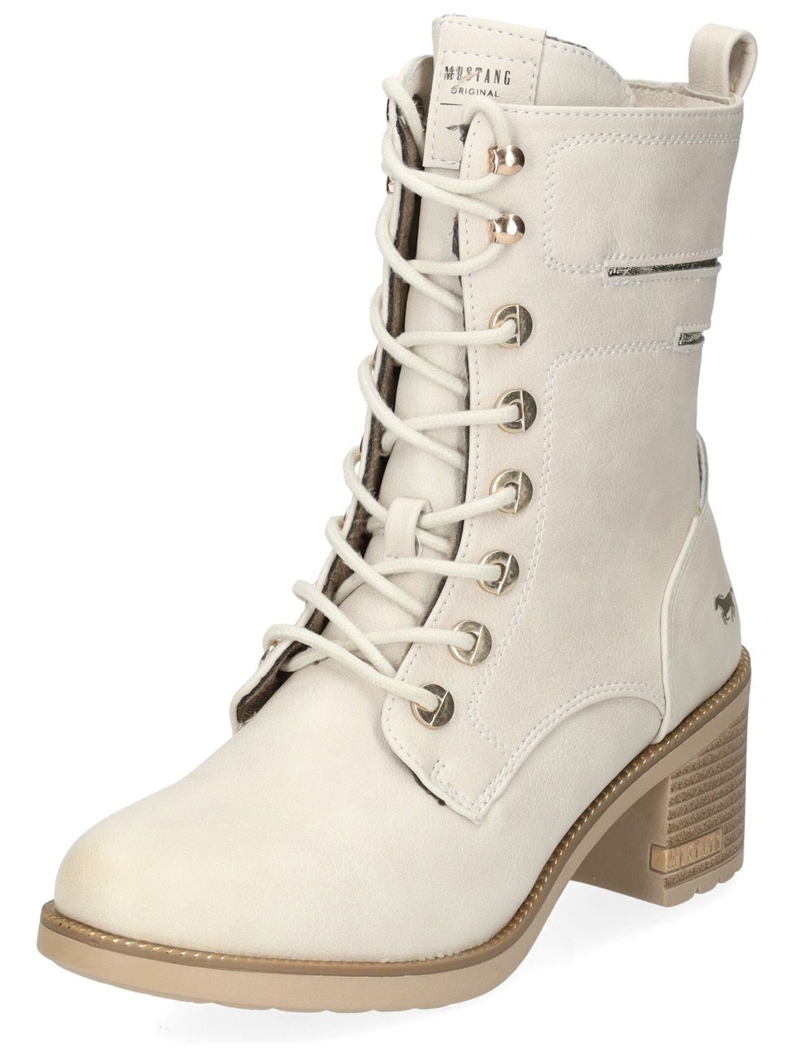 Mustang Shoes Schnürstiefelette "Mustang Shoes Stiefelette Lederimitat" günstig online kaufen