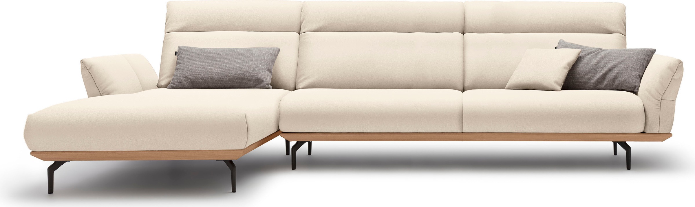 Creation BY ROLF BENZ Ecksofa "CR.460", Sockel in Eiche, Winkelfüße in Umbr günstig online kaufen