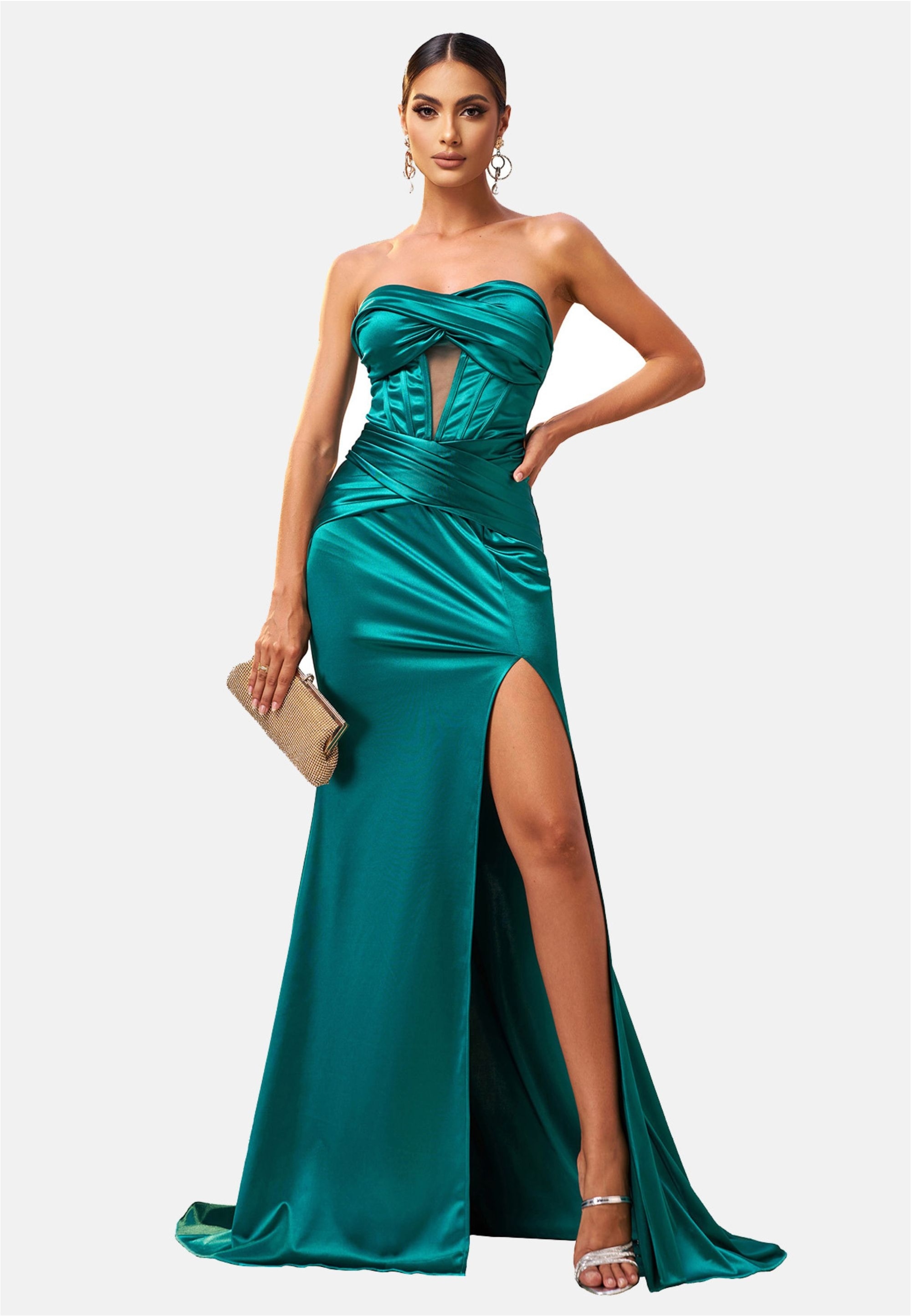 Moda Minx Jerseykleid "Daisy Long Slit Dress", mit wunderbarem Korsett-Elem günstig online kaufen