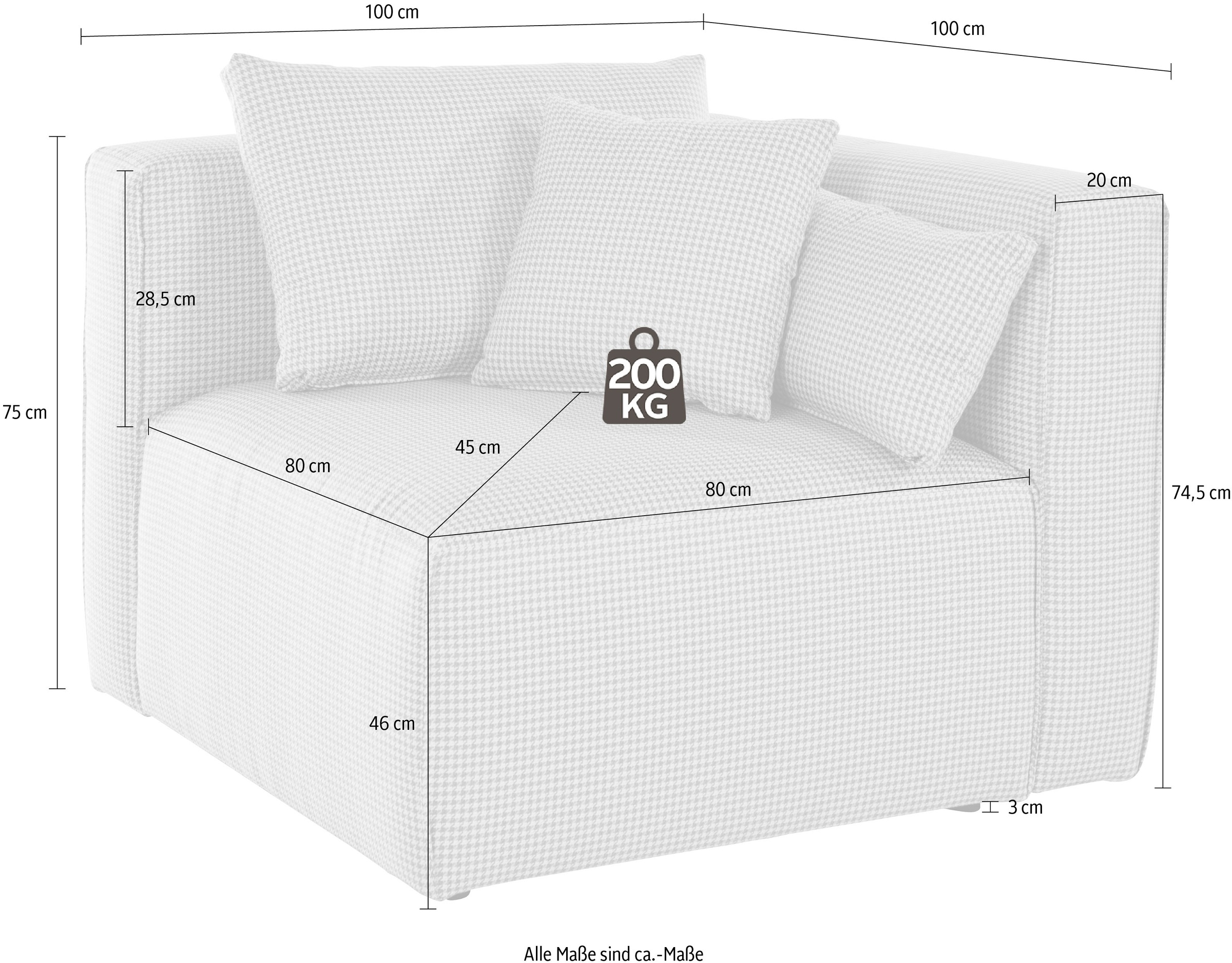 Guido Maria Kretschmer Home&Living Sofa-Eckelement »Comfine«, Modul-Ecke zur indiviuellen Zusammenstellung, in 3 Bezugsvarianten