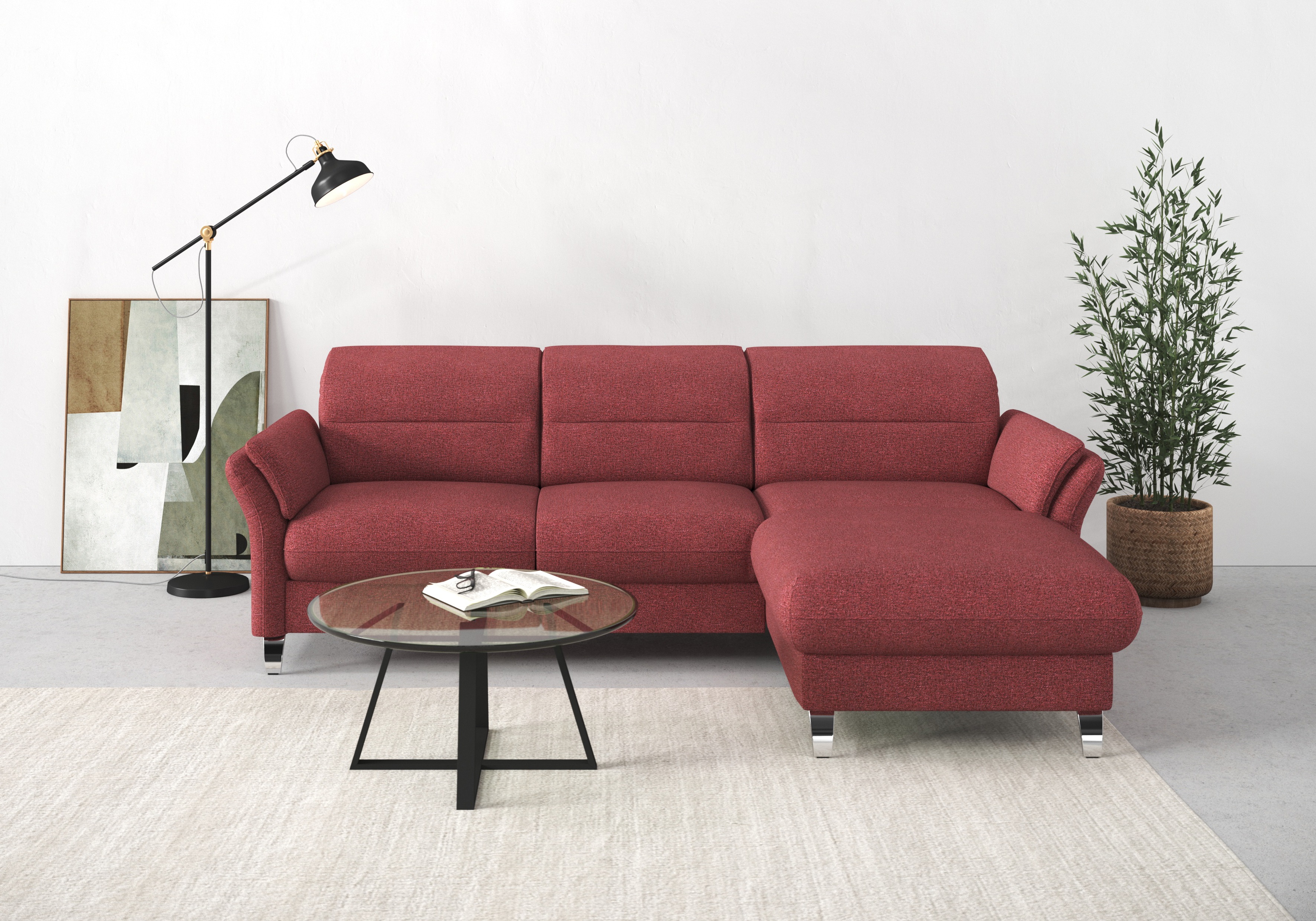 Thumbnail - sit&more Ecksofa "Grenoble L-Form mit Federkern", wahlweise mit Bettfunktion, Bettkasten, Arm- und Kopfteilverstellung