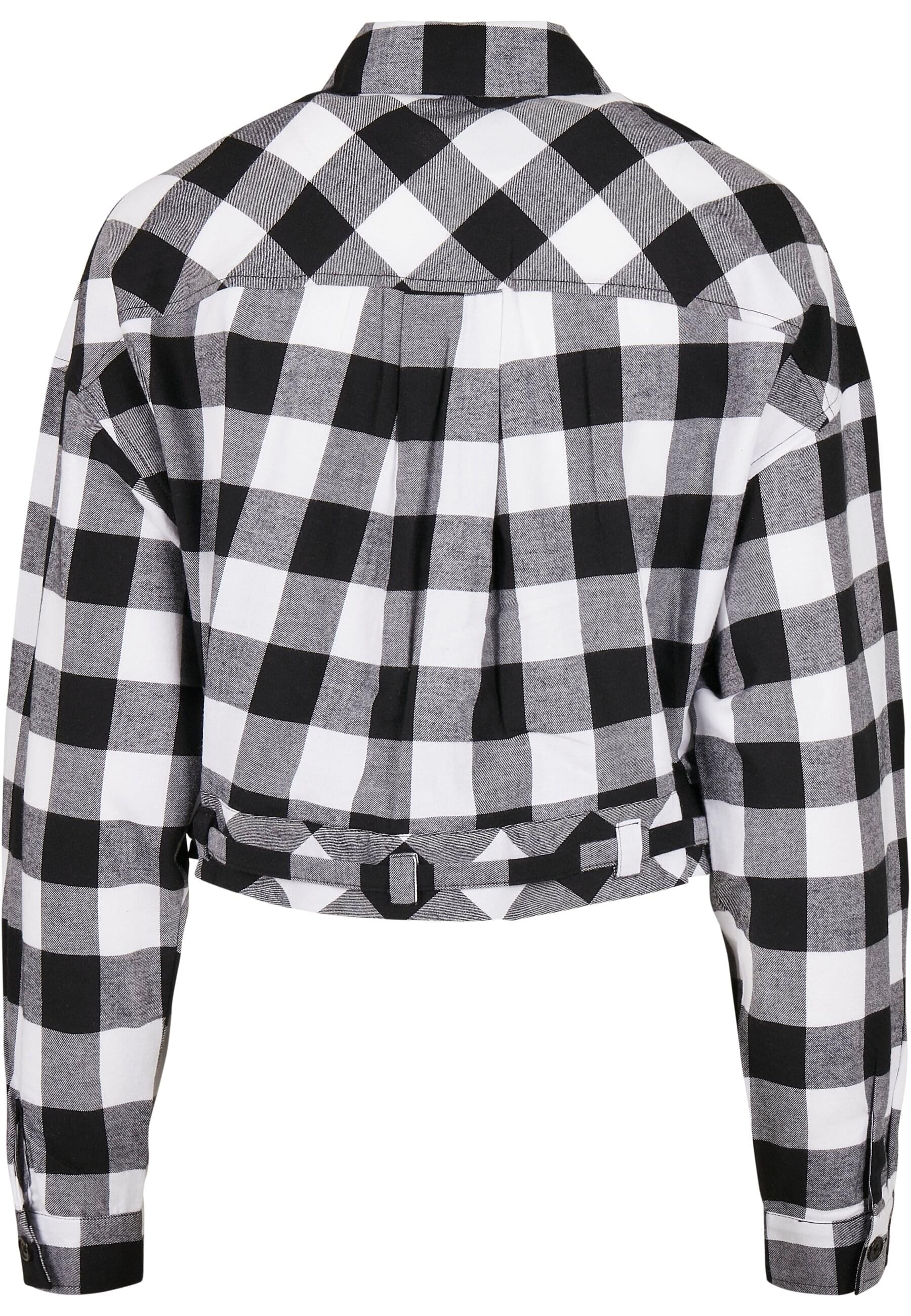 URBAN CLASSICS Langarmhemd »Urban Classics Damen Ladies Short Oversized Check Shirt«, (1 tlg.)