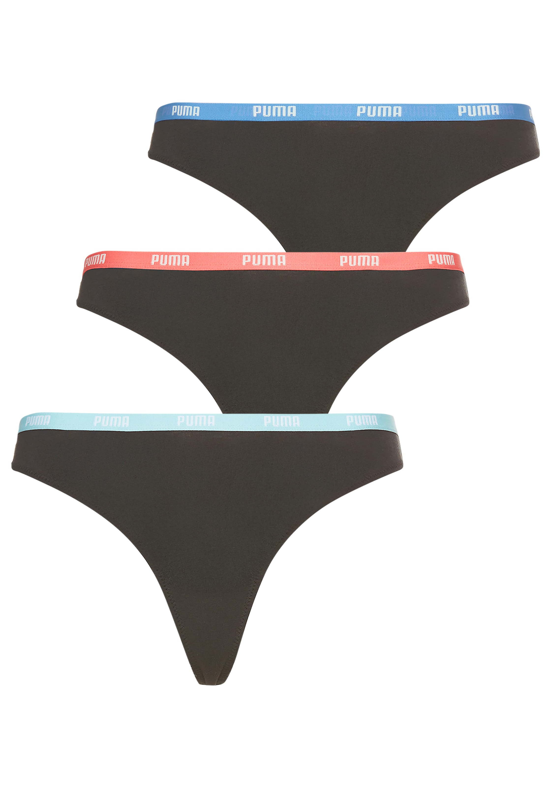 PUMA Stringtanga, (3er-Pack), mit farbigem Logobund günstig online kaufen