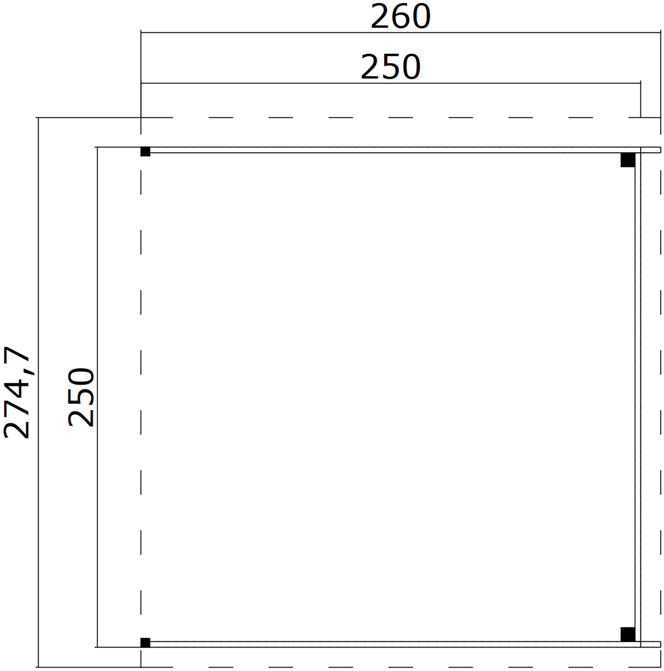 LASITA MAJA Schleppdach »Zambesi 250«, Dachverlängerung 28 mm, Fundamentmass 2500x2500, Carbongrau