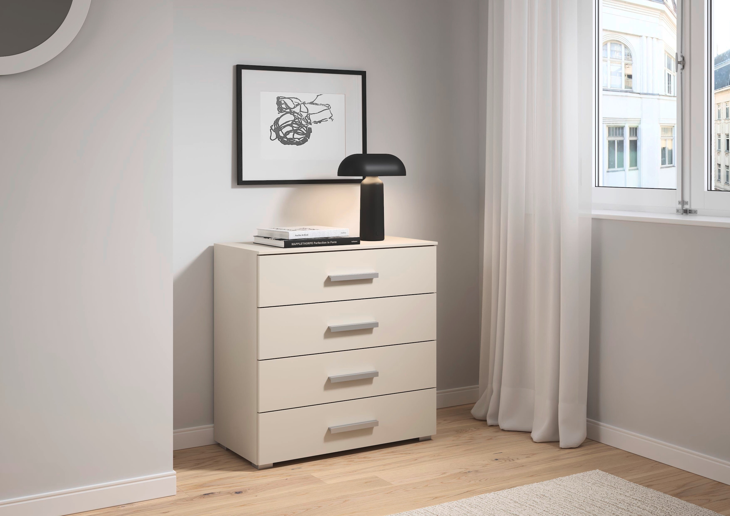 rauch Schubkastenkommode »Sideboard Kommode Schubkastenkommode KOLUNA mit Dekorfront«, (Breite 80 cm inkl. Soft-Close-Funktion), vier große und geräumige Schubladen mit viel Stauraum MADE IN GERMANY