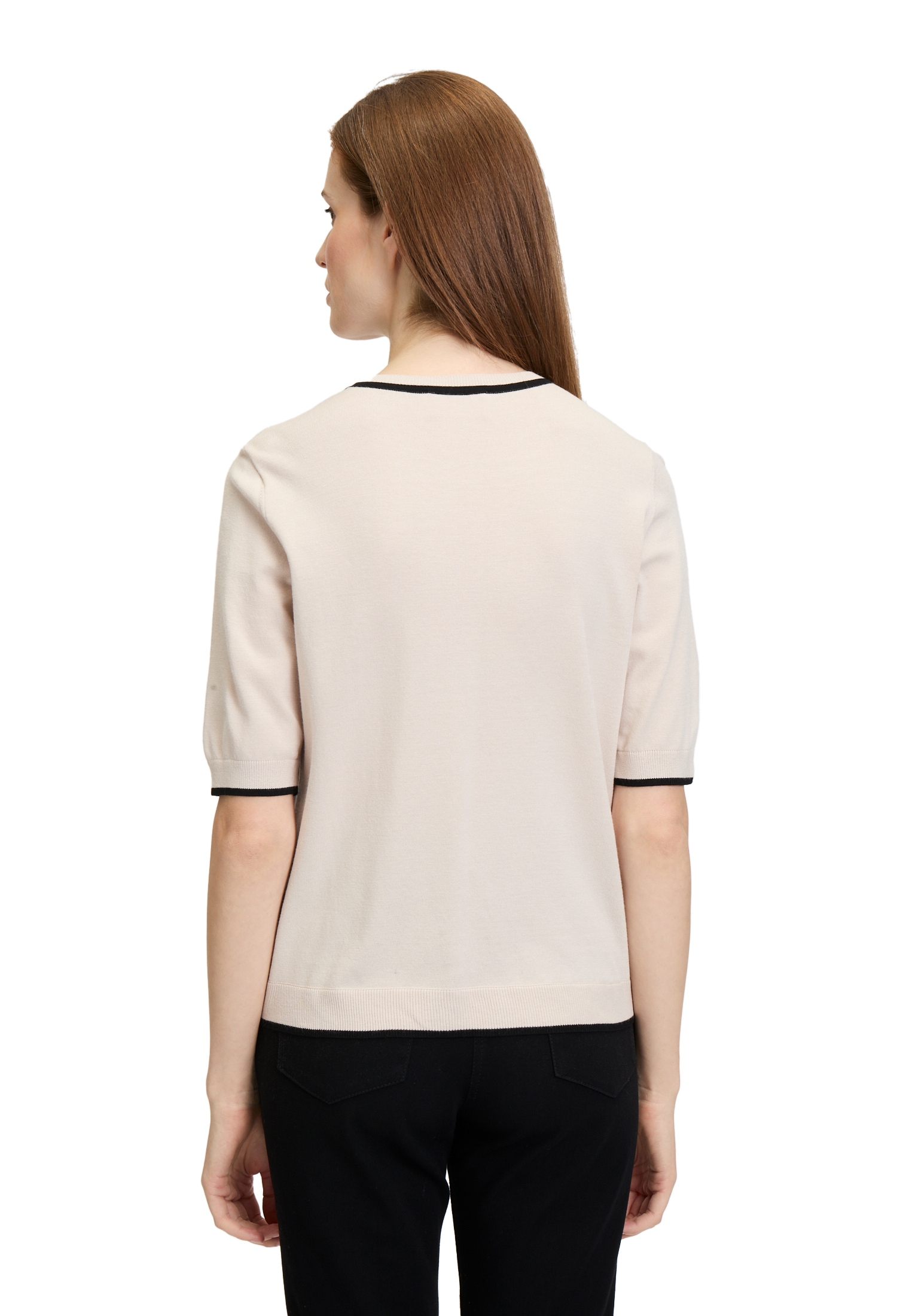 Betty Barclay Kurzarmshirt »Betty Barclay Damen Feinstrickpullover mit Strickdetails«, (1 tlg.), Paspel