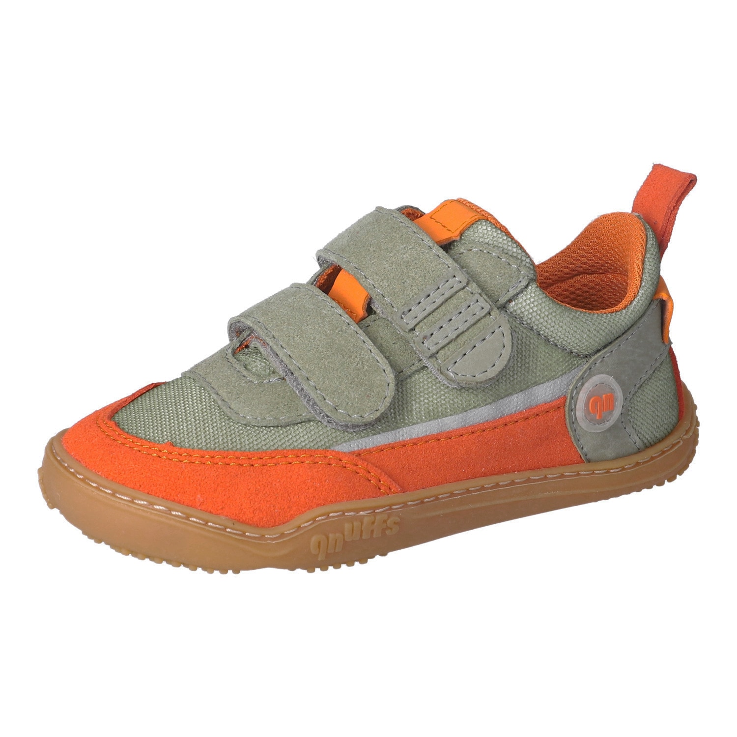 qnuffs Barfußschuh "Erle" Klettschuh, Halbschuh, Sneaker mit Kontrastbesätzen
