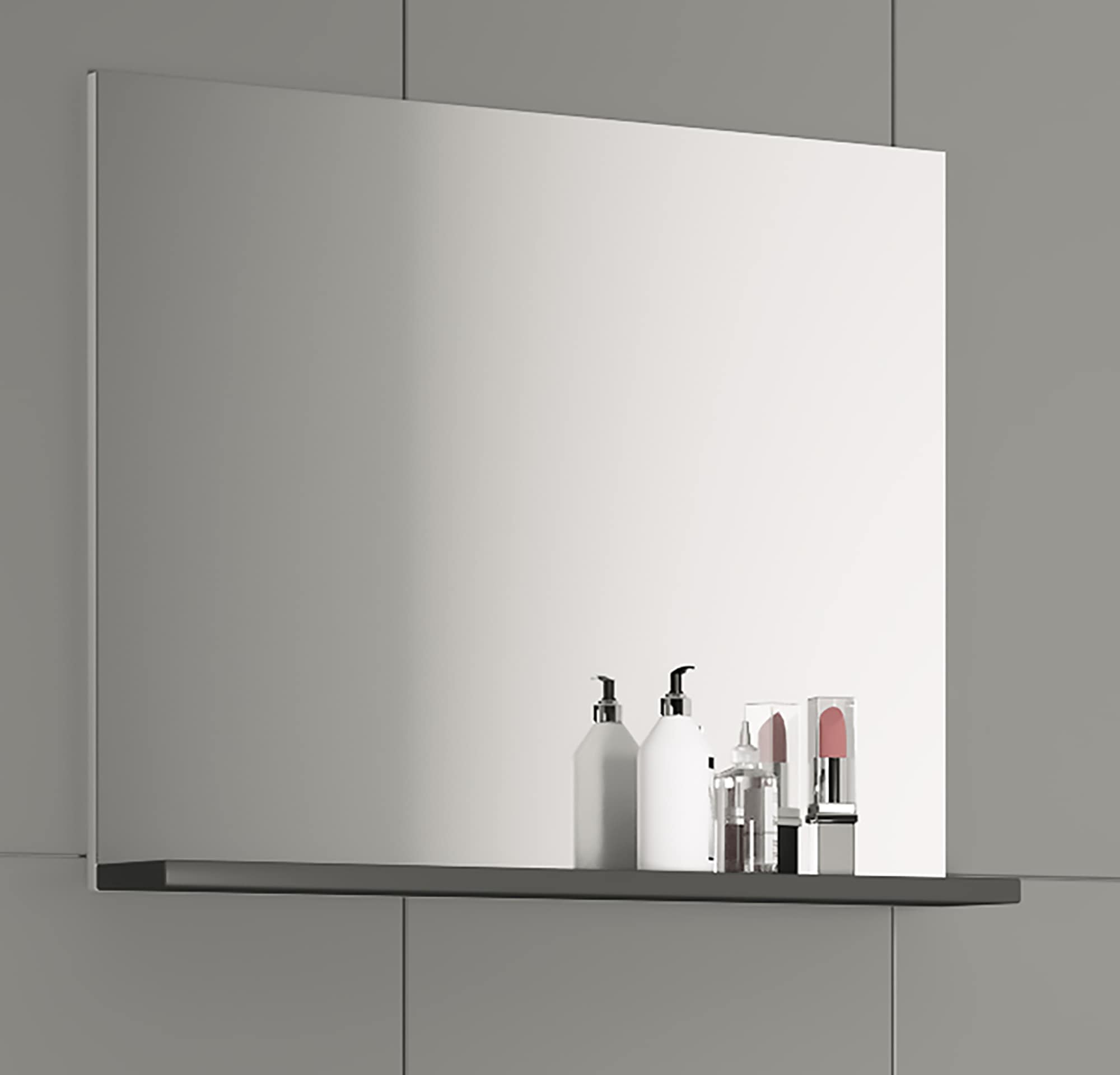 VCM Badspiegel »VCM Badspiegel rahmenlos | Hängespiegel mit Ablage | modernes Design | Maße ca. H. 60 x B. 50 x T. 2 cm | Wandspiegel ¿ Landos«, (VCM Landos)