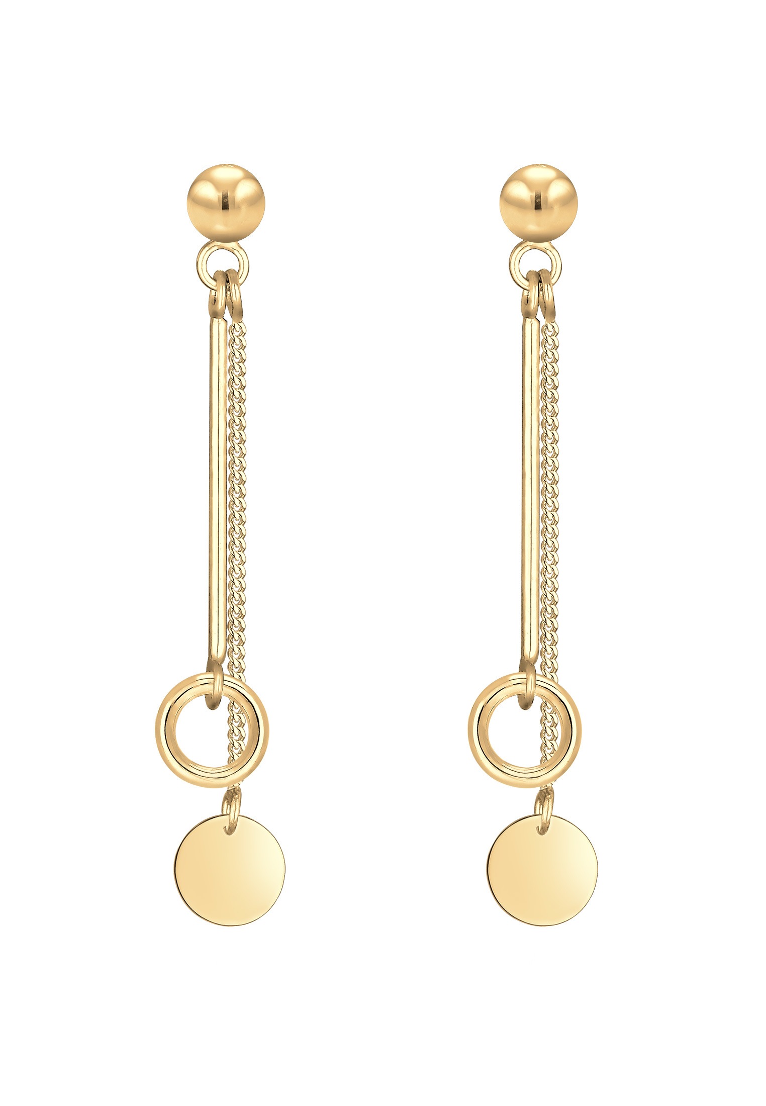 Elli Paar Ohrhänger »Stecker Kreis und Plättchen Schmuck Geschenk 925er Silber«