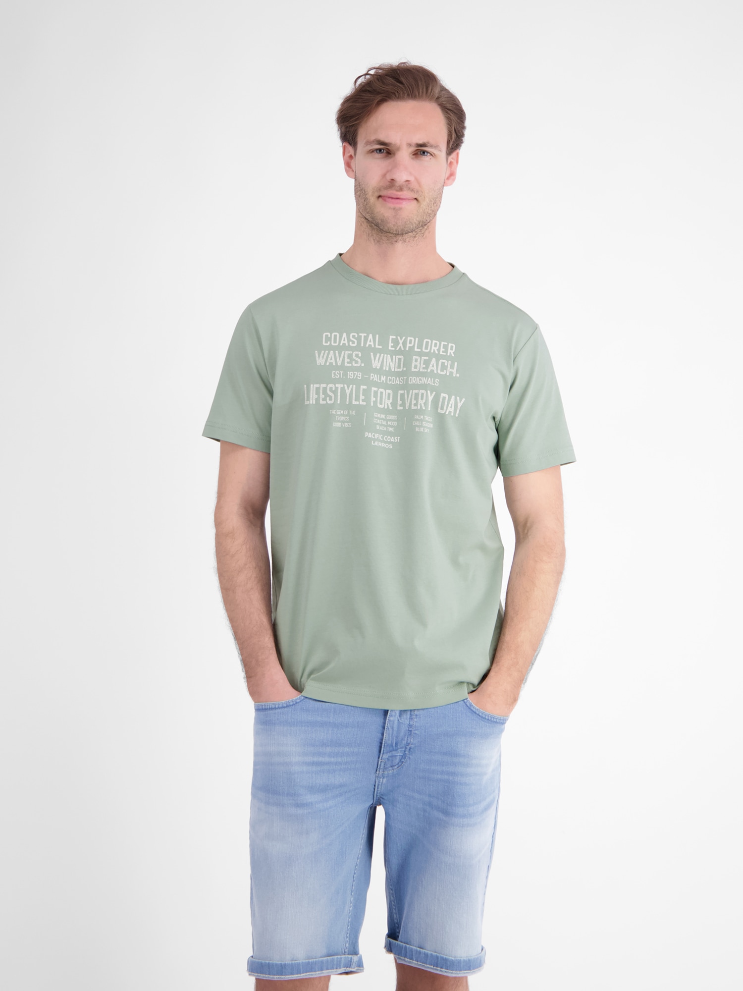 LERROS T-Shirt "Sportliches T-Shirt aus Baumwolle mit coolem Slogan-Print"