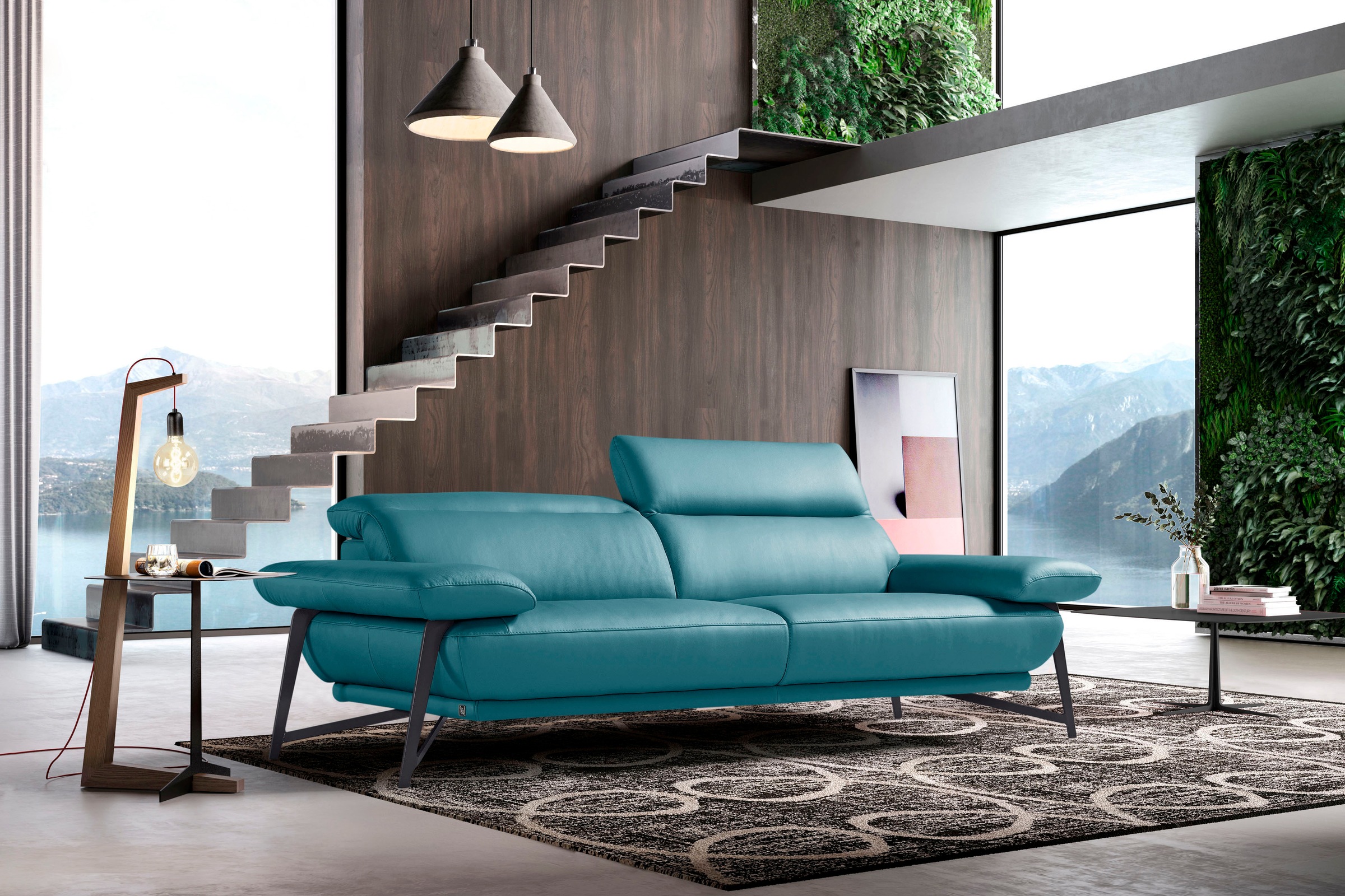 Egoitaliano 2,5-Sitzer »Anais, Designsofa mit hohem Sitzkomfort, Designfuß,«, inkl. verstellbarer Kopfteile