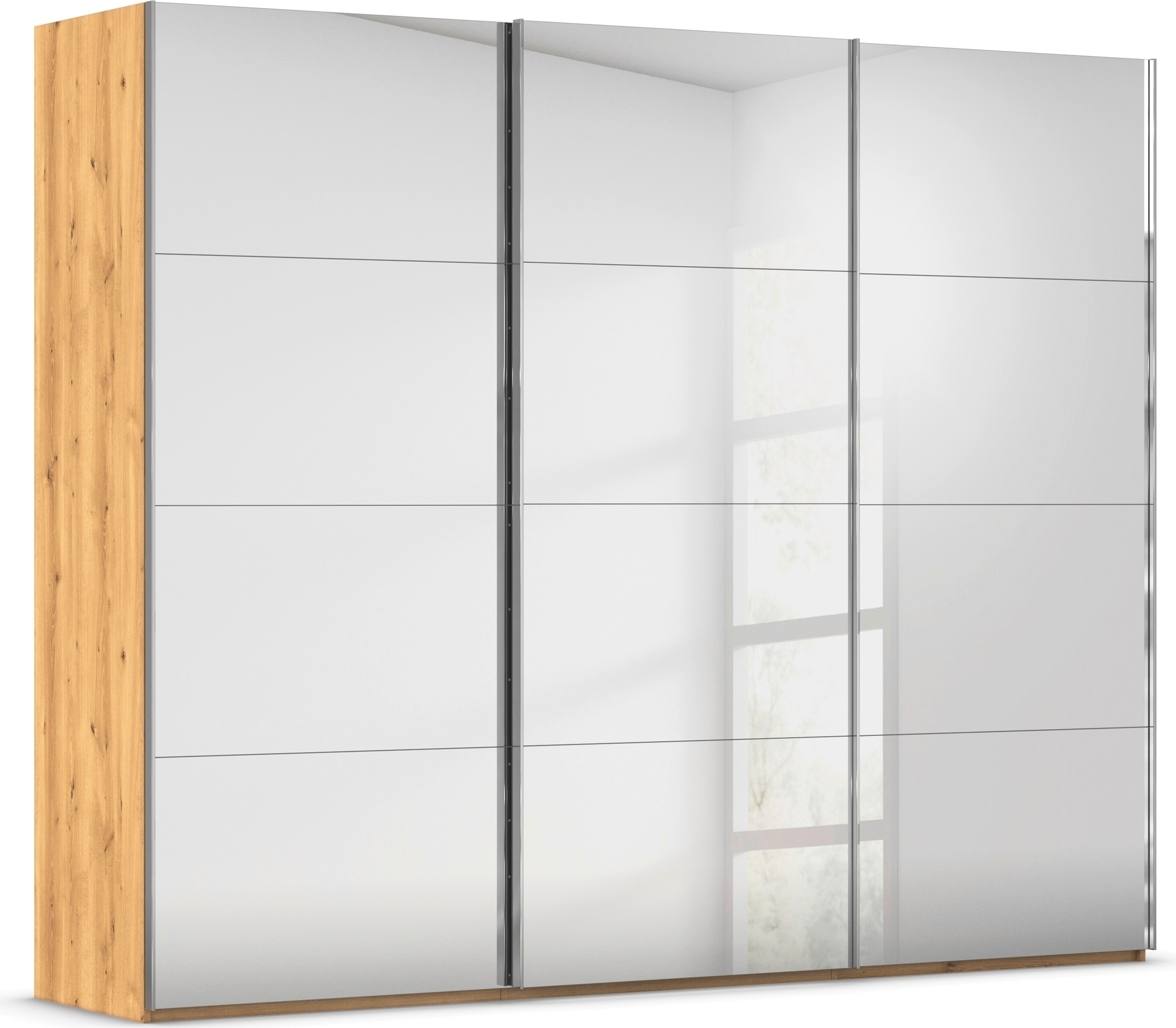 rauch "Kleiderschrank Schrank Garderobe Schlafzimmerschrank SCALE-FYRA" edle viergeteilte Türen, Spiegelfront und viele Farben MADE IN GERMANY