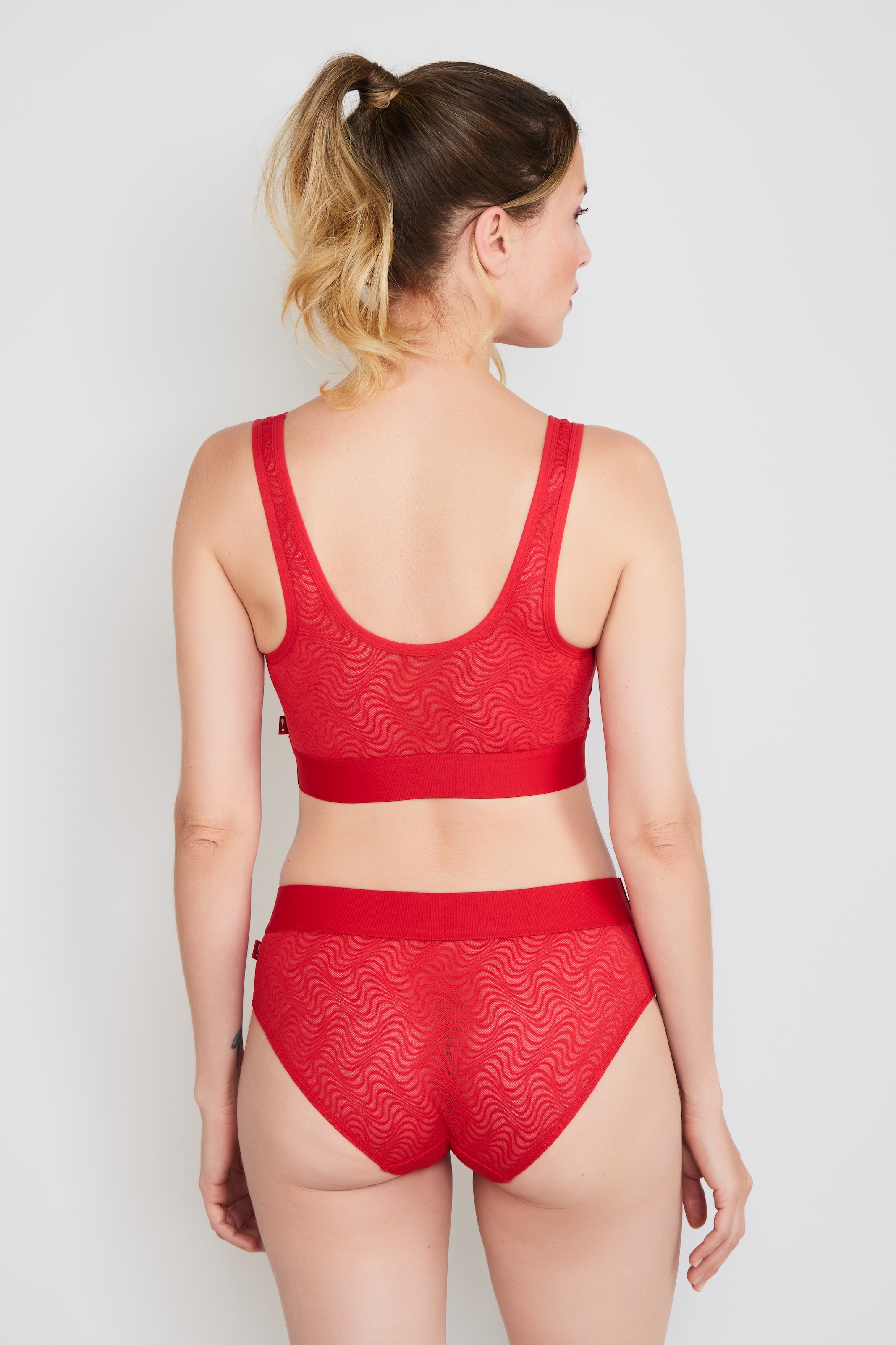 JOOP! Jeans Bustier, Rundhalsausschnitt, elastisch, Jacquard-Spitze