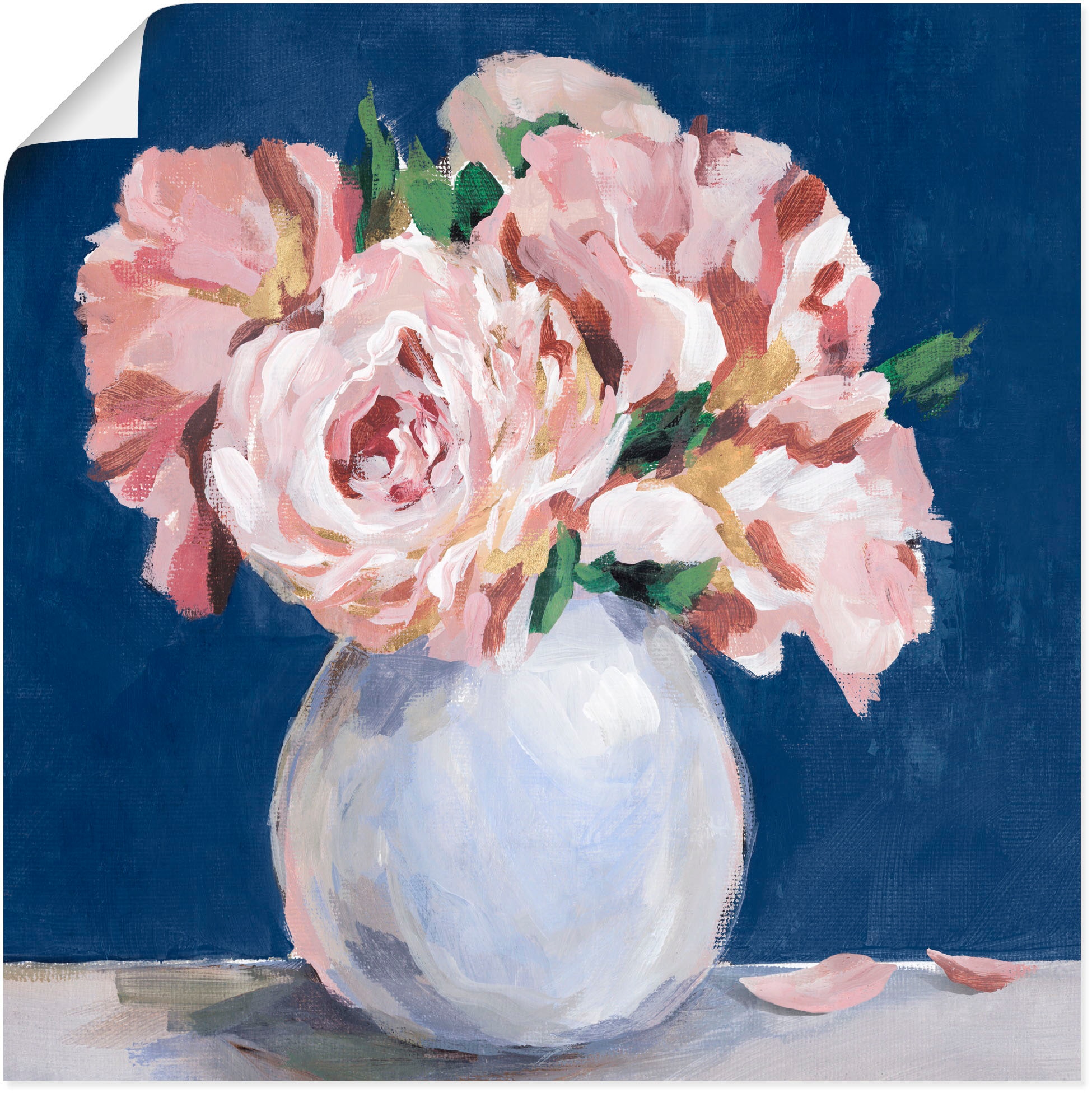 Wandbild »Süße Pfingstrosen in der Vase«, Blumenbilder, (1 St.), als Leinwandbild,...