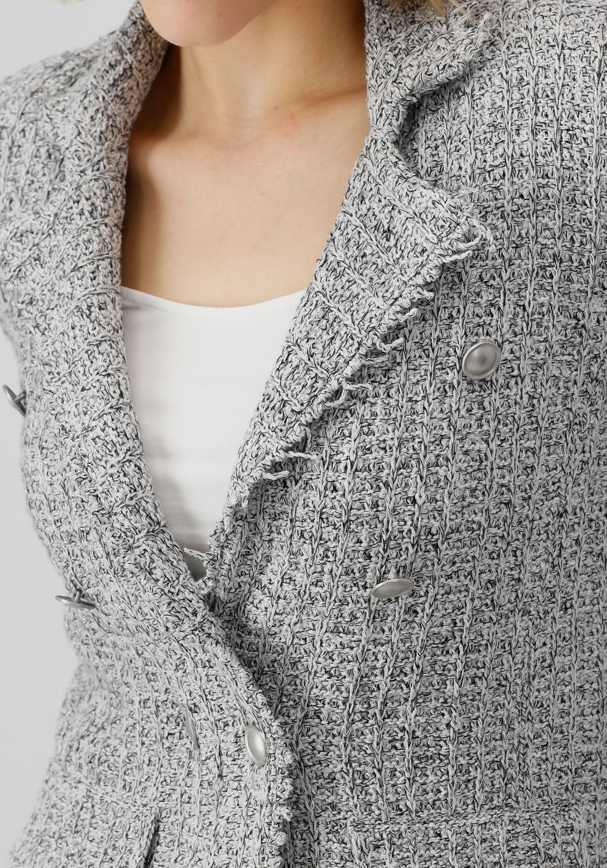 Monari Kurzblazer, mit Glitzerfäden