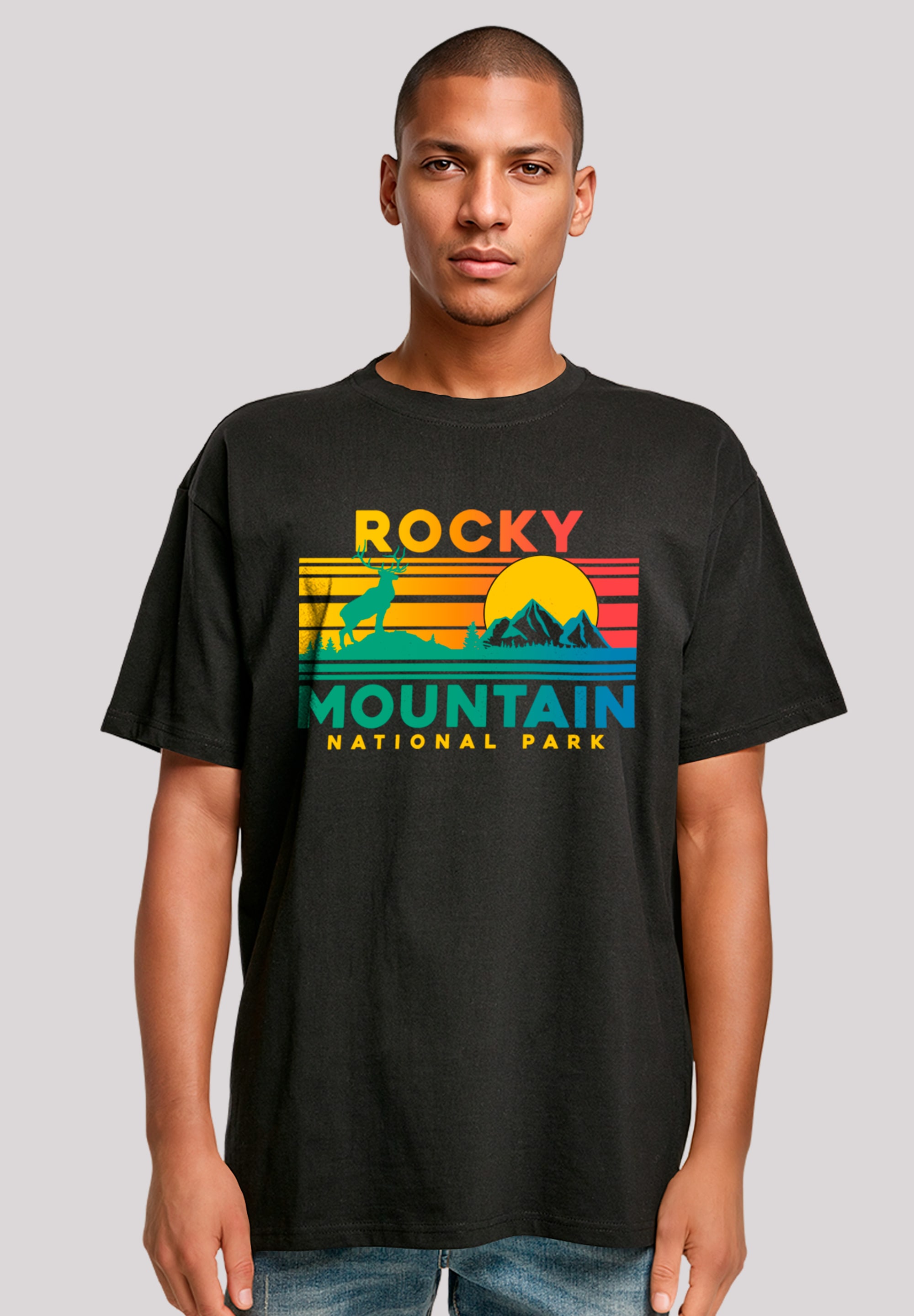 F4NT4STIC T-Shirt "US National Parks Rocky Mountain Sunset", Premium Qualit günstig online kaufen