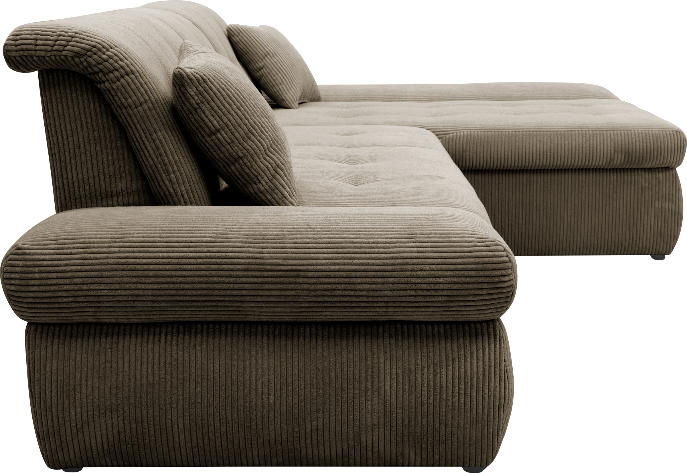 DOMO collection Ecksofa »Moric, L-Form, XXL-Sofa - Breite 300cm«, wahlweise mit Bettfunktion und Armteilverstellung, Cord
