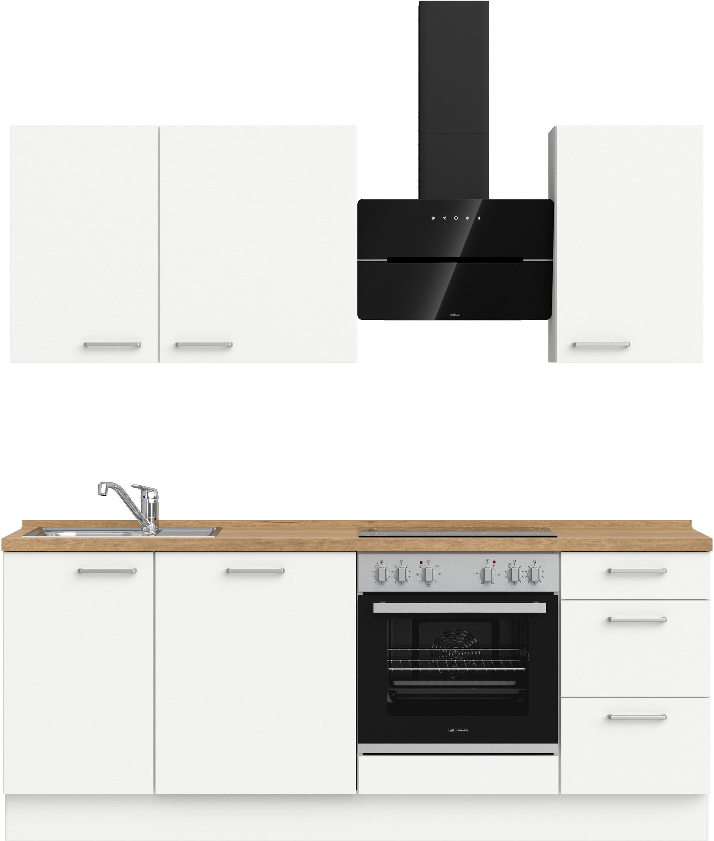 nobilia Küchenzeile ""Touch II", NEU: individuell anpassbar mit gratis Profi-Beratung" vormontiert, Breite 210 cm, Ausrichtung wählbar, wahlw. mit E-Geräten